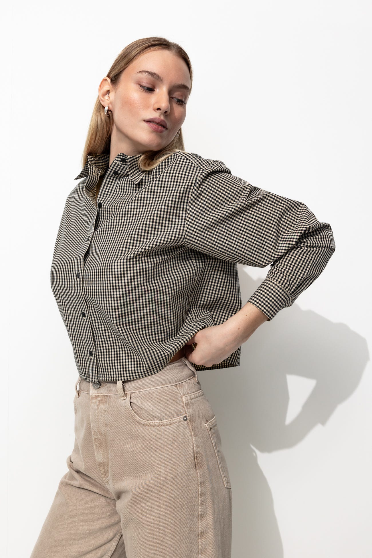 Kariertes Cropped-Hemd