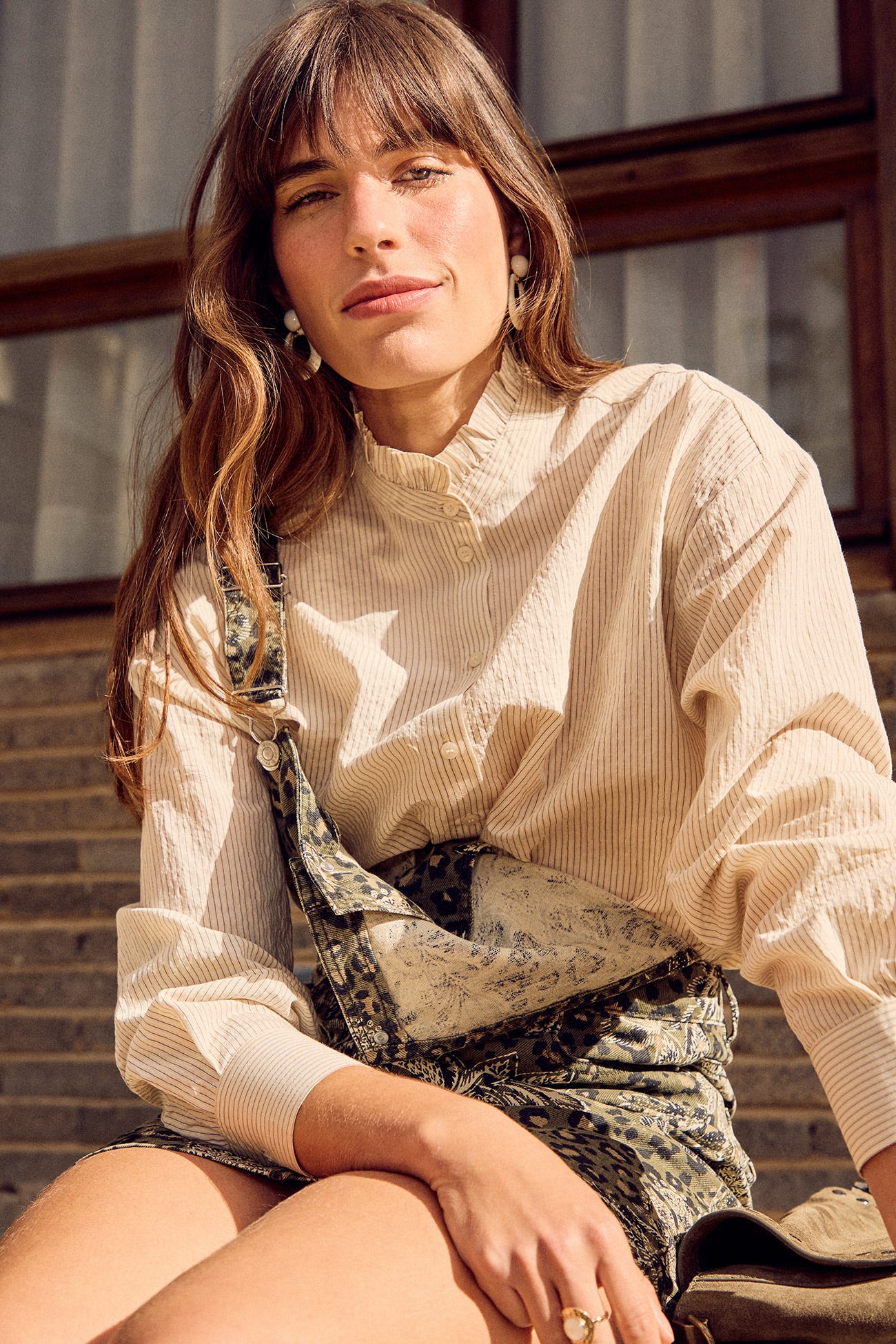 Chemise à col volanté Femme