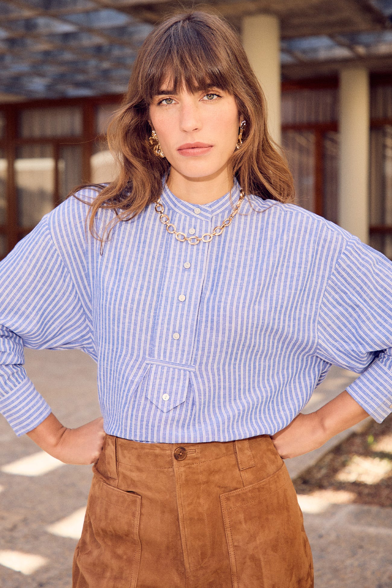 Oversized striped shirt