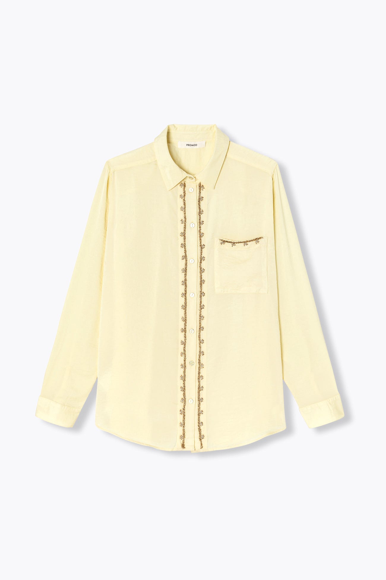 Chemise perlée en satin Femme