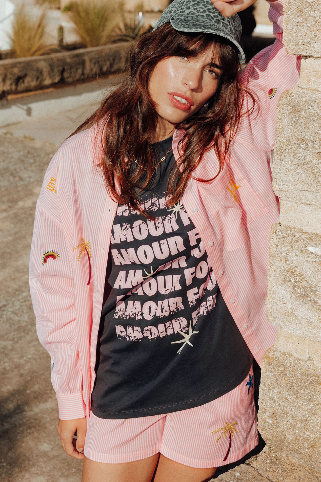 Chemise oversize brodée Femme