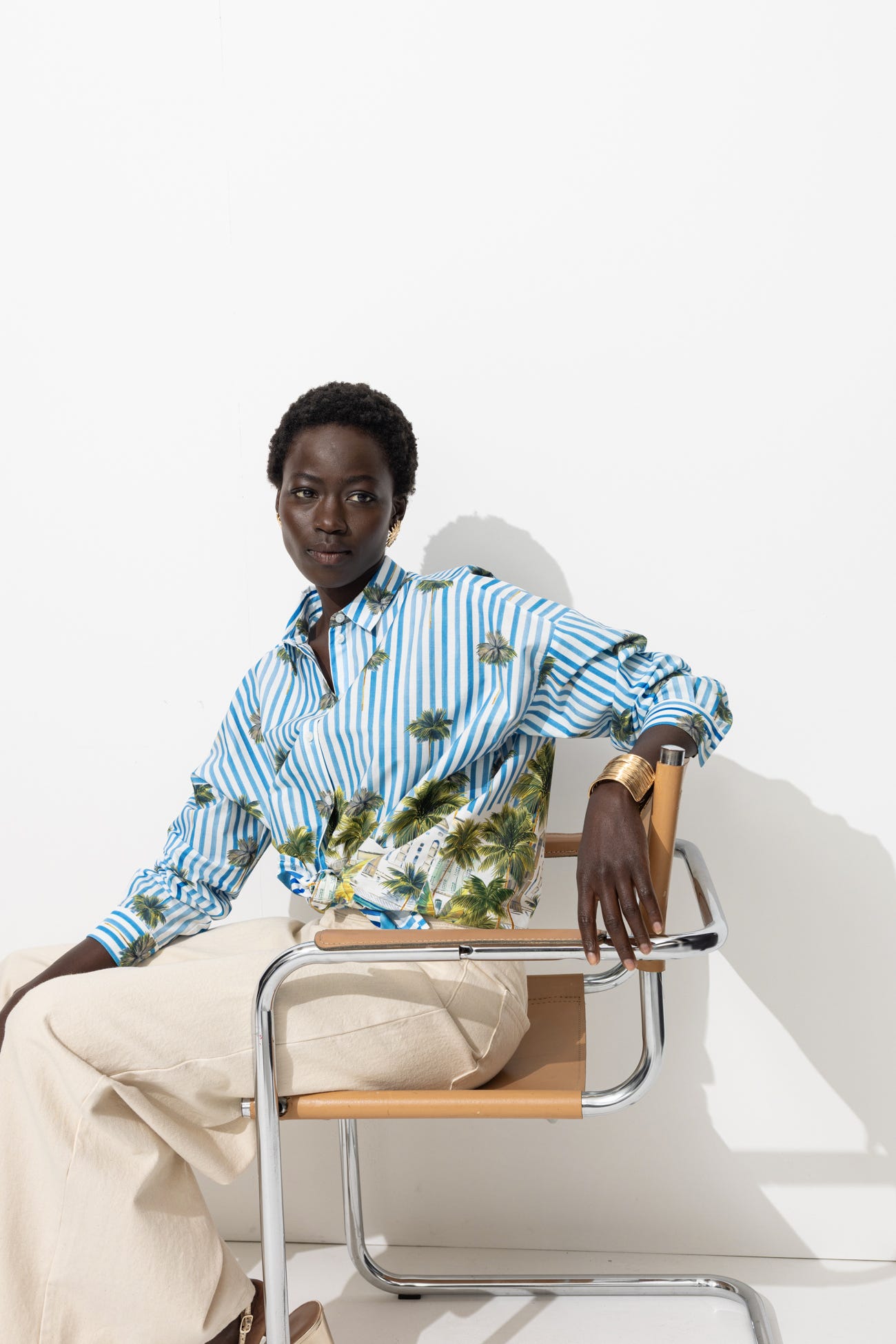 Chemisier imprimé palmier