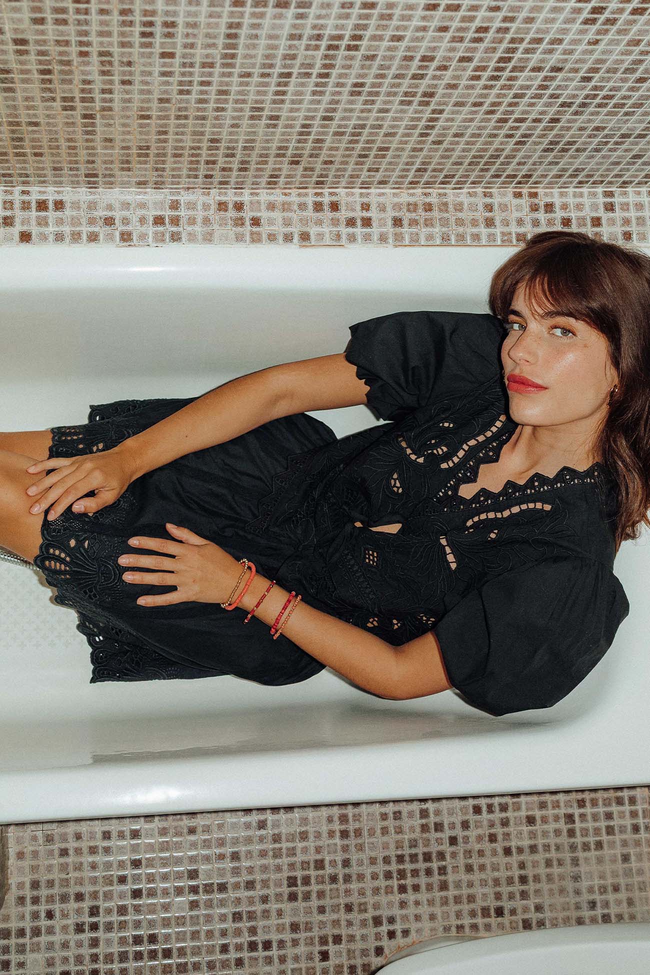 Chemisier cropped brodé Femme