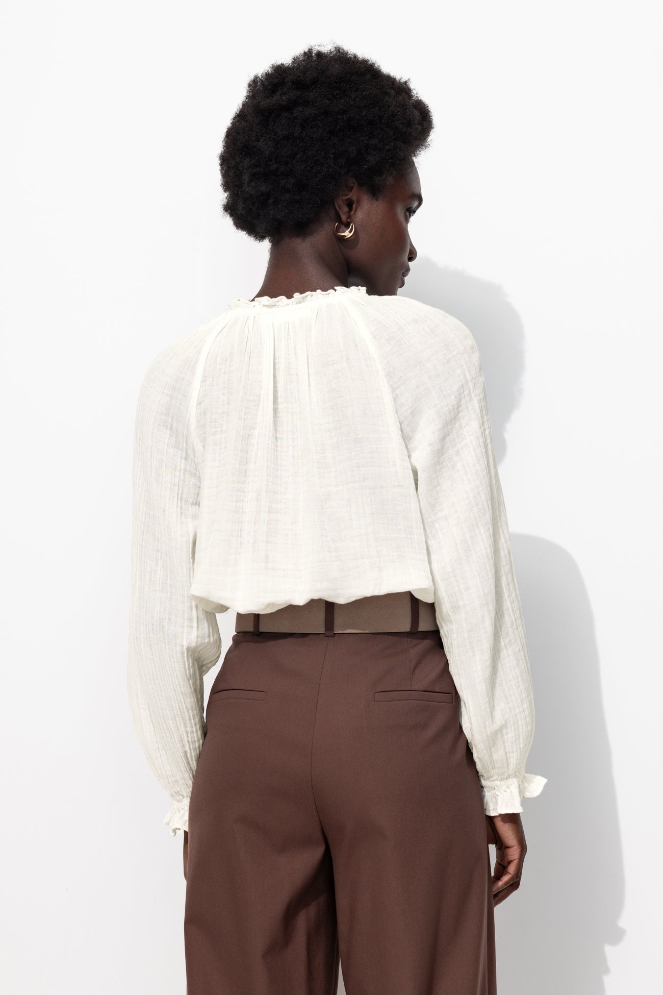 Cotton gauze shirt - Ecru