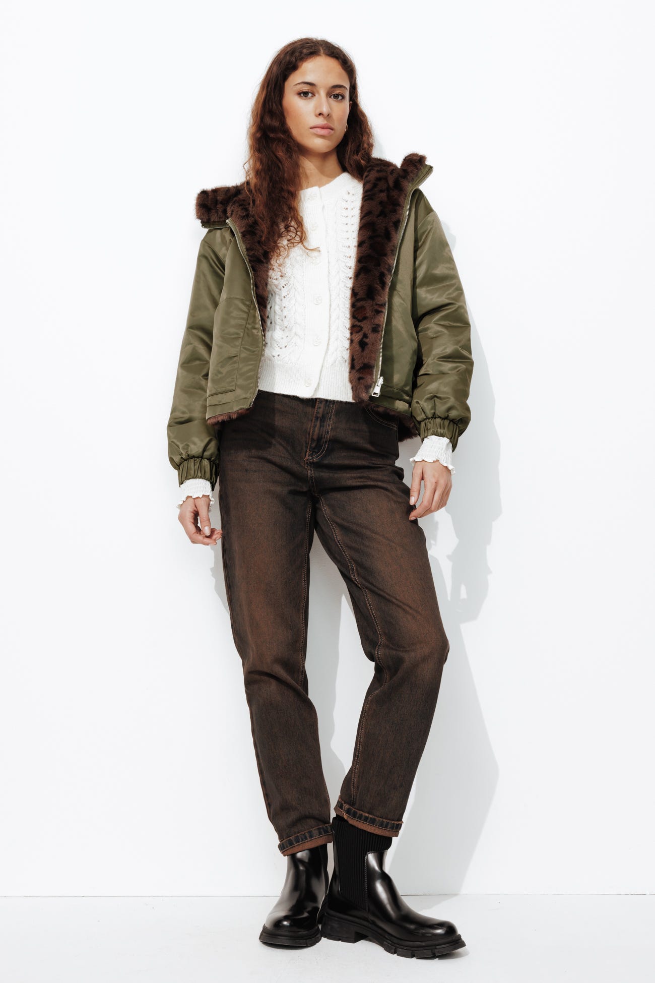 Blouson réversible léopard