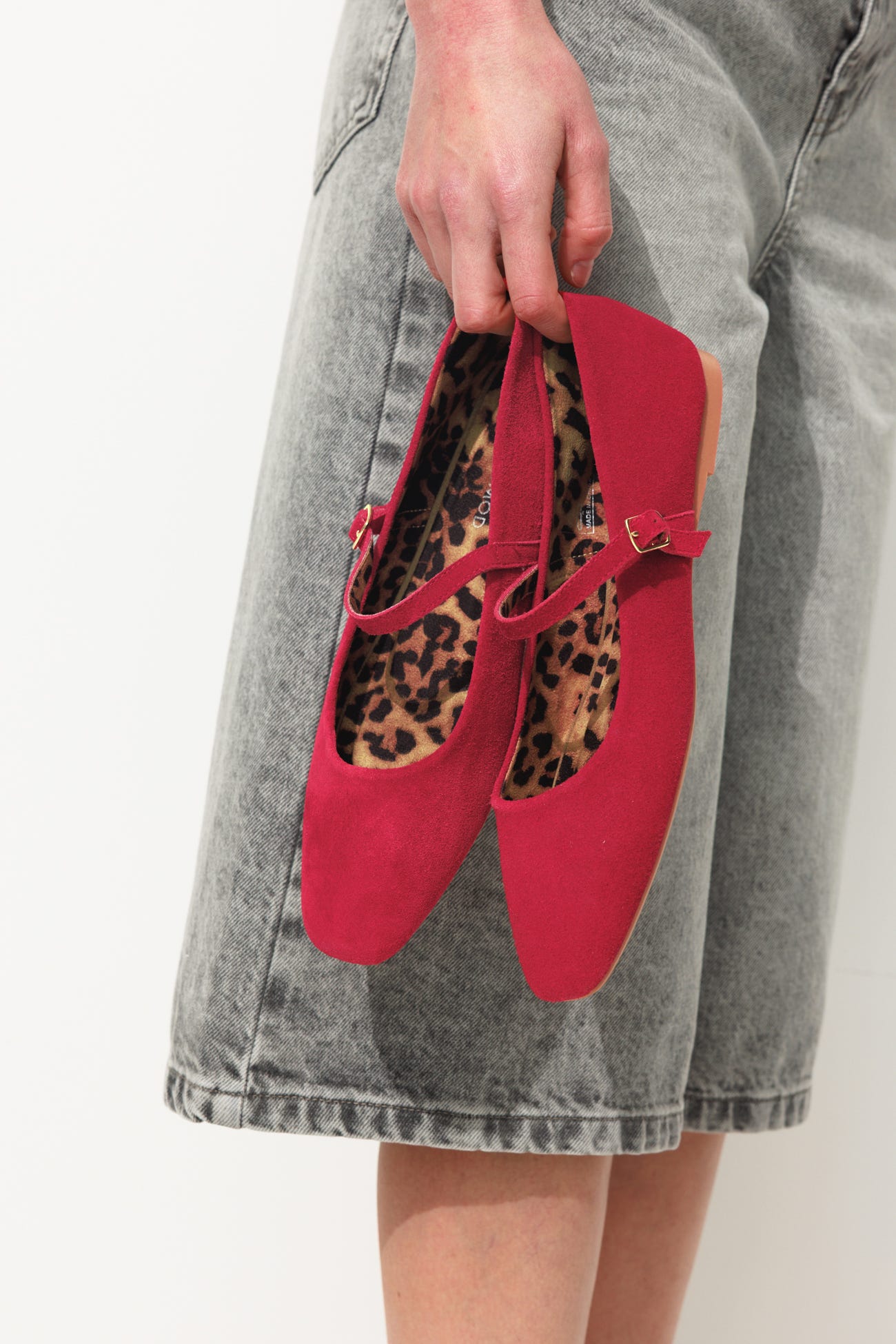 Ballerines en cuir suédé Femme