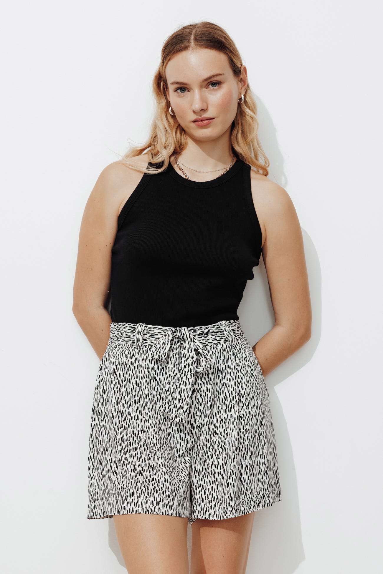 Short taille haute imprimé