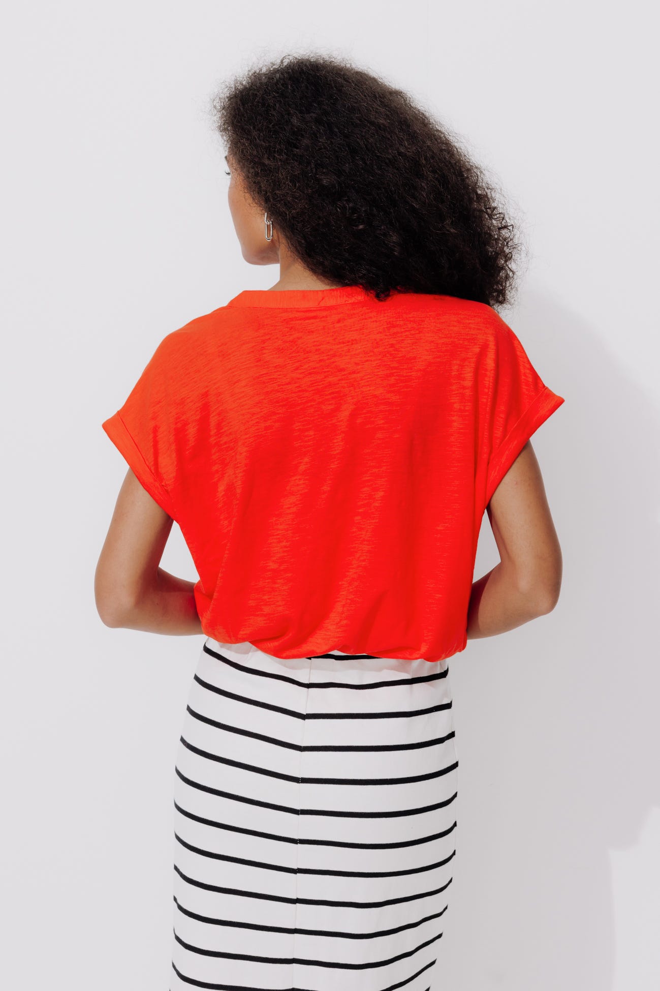 T-shirt col tunisien Femme