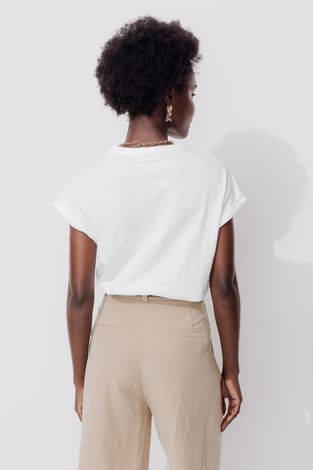 T-shirt col tunisien Femme