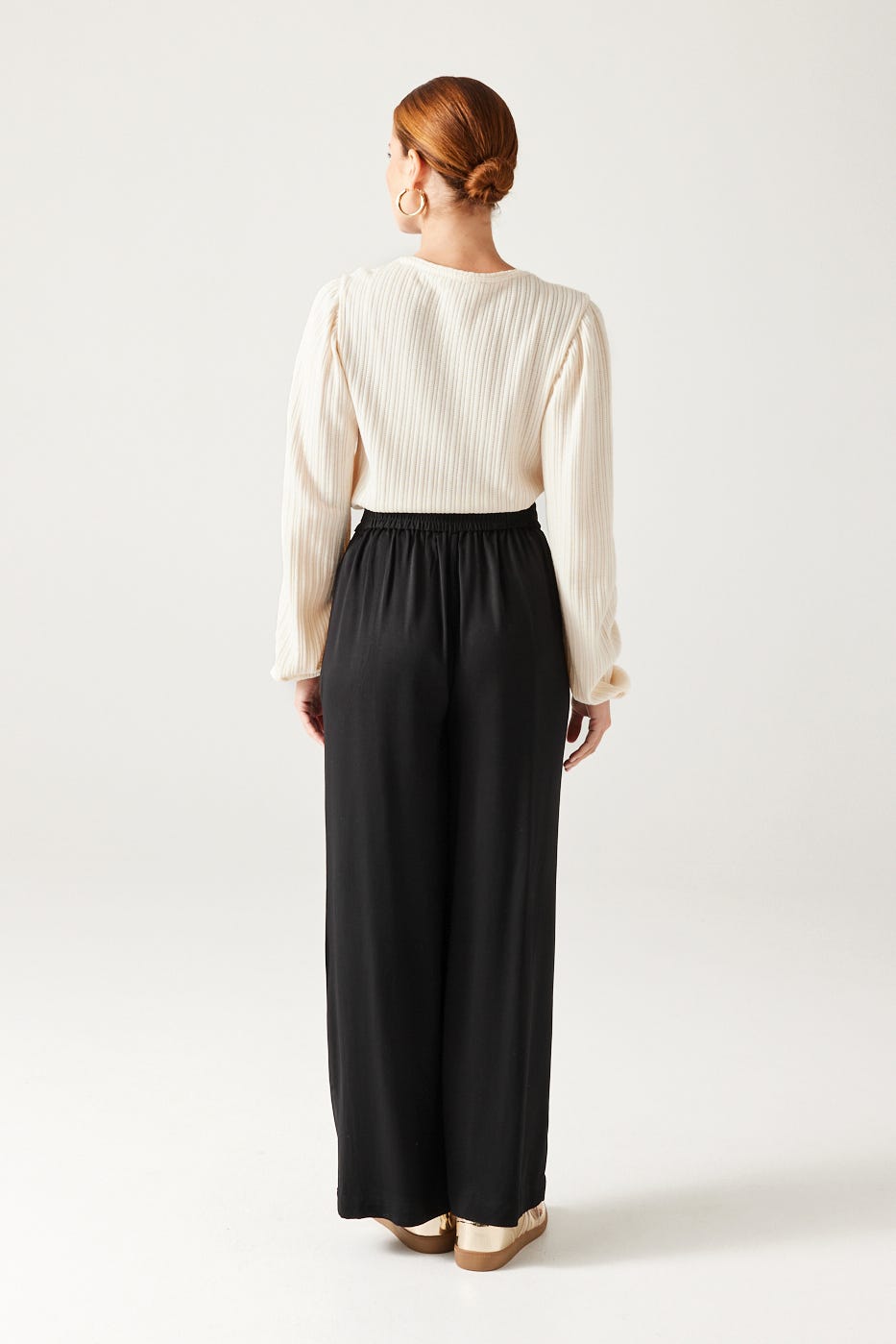 High-waist wideleg trousers
