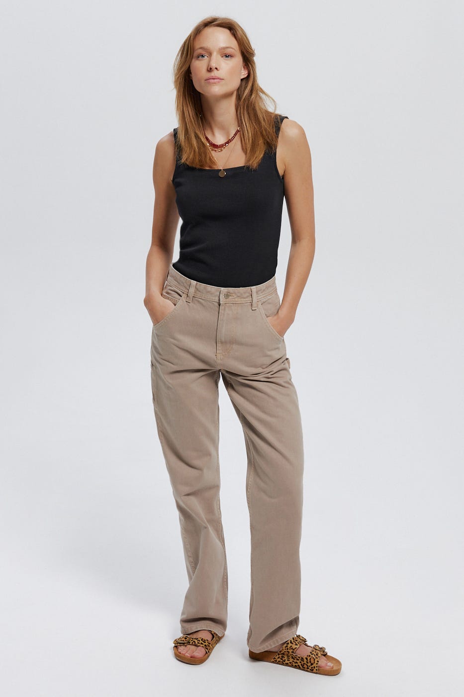 Sleeveless jersey top