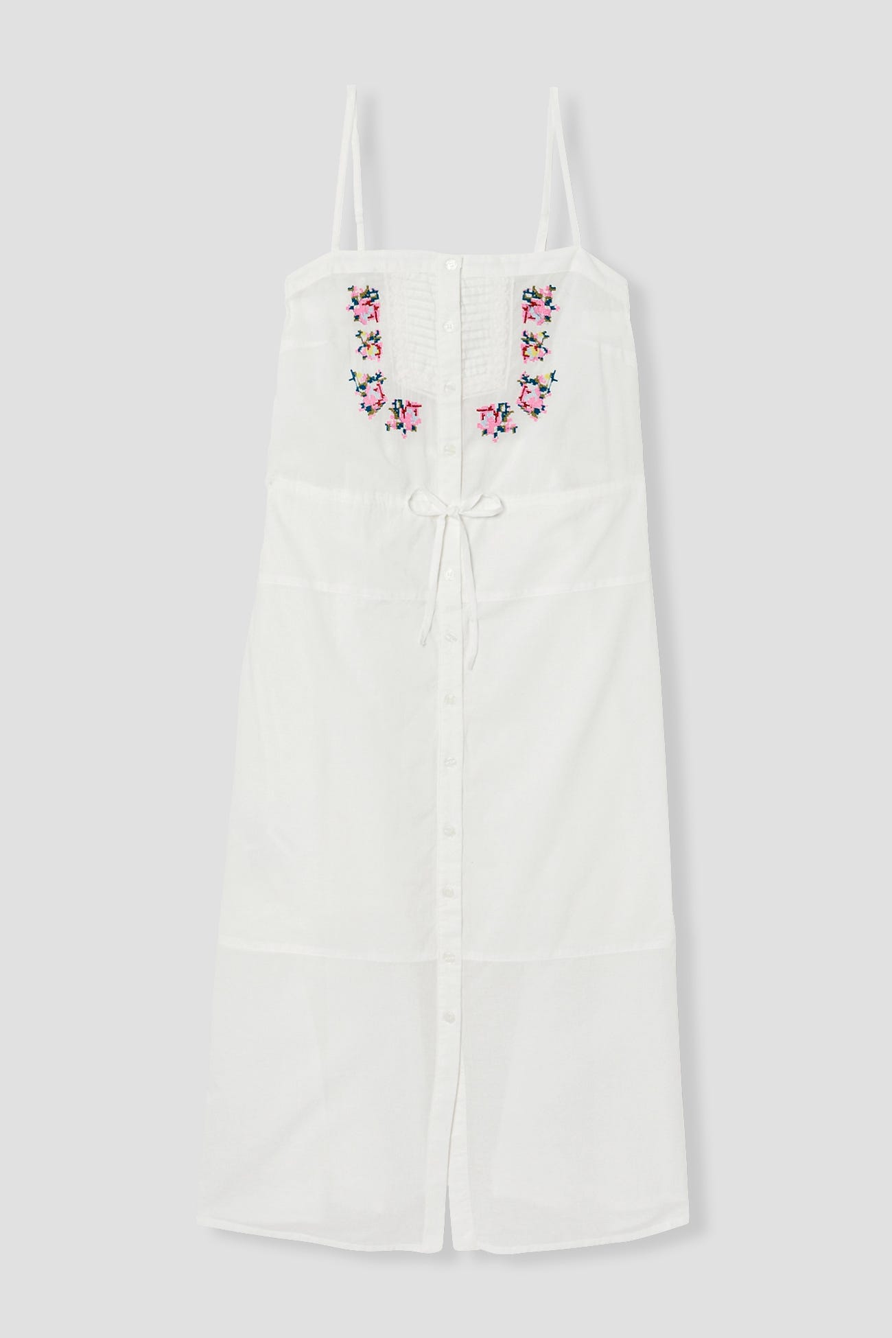 Robe brodée à fines bretelles