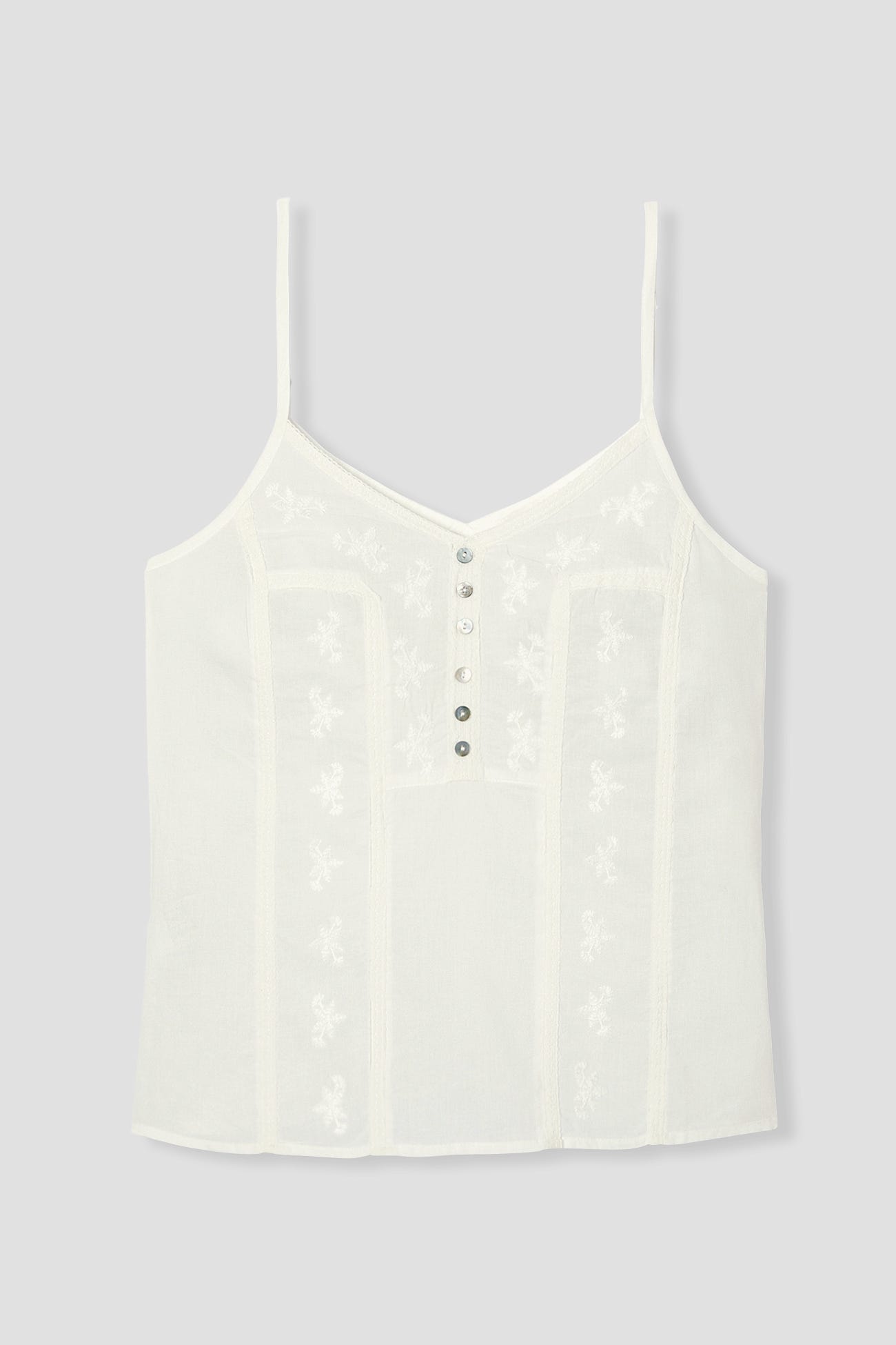 Top ricamato spalline sottili