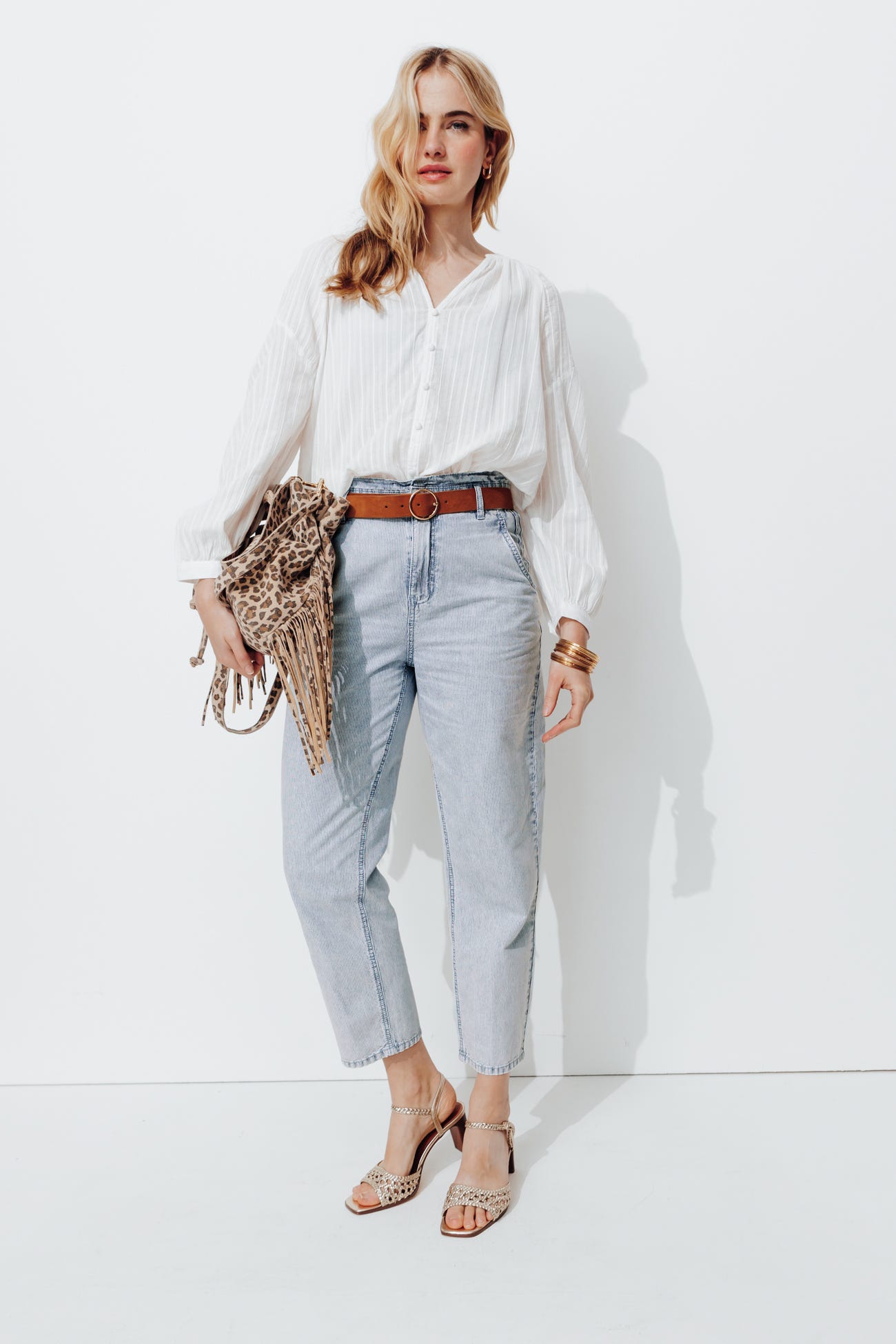 Gestreifte Baumwollhose