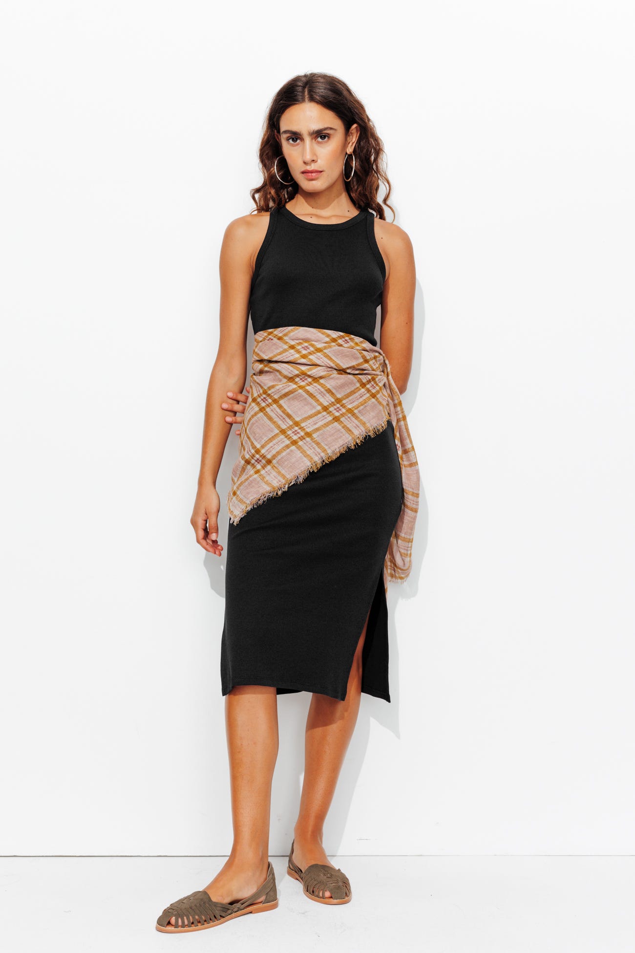 Robe débardeur mi-longue