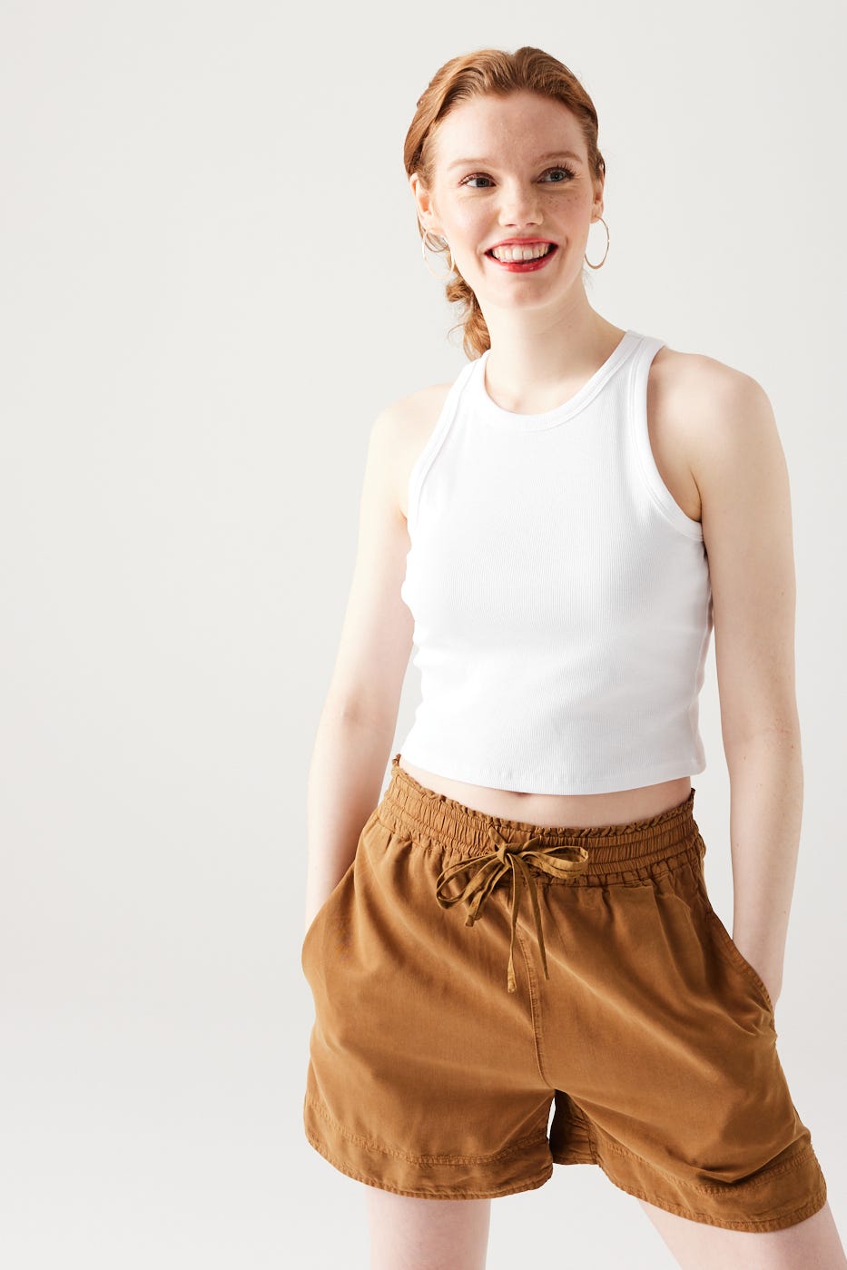 Prążkowany crop top