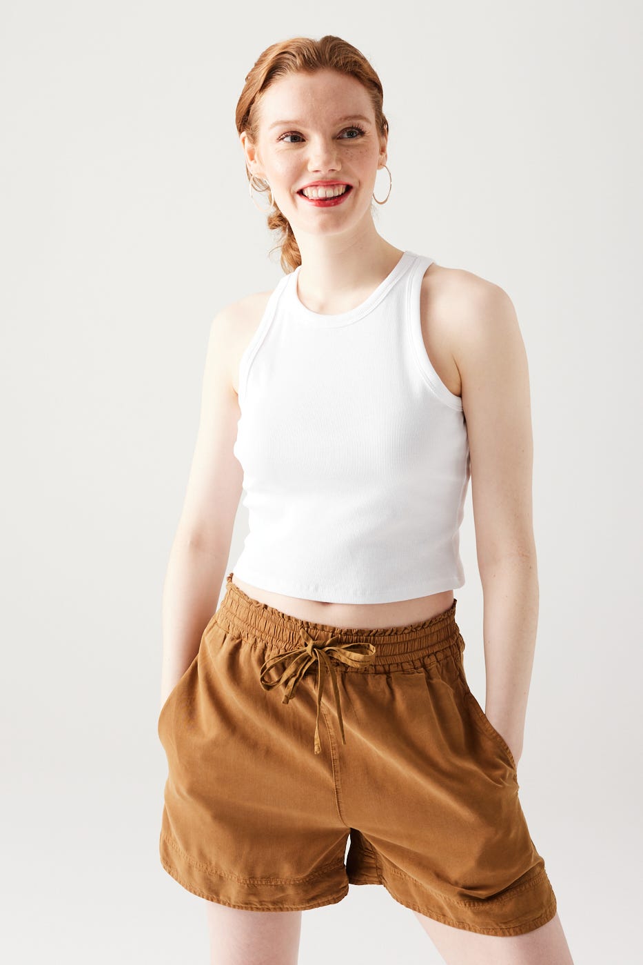 Crop Top aus Rippmasche