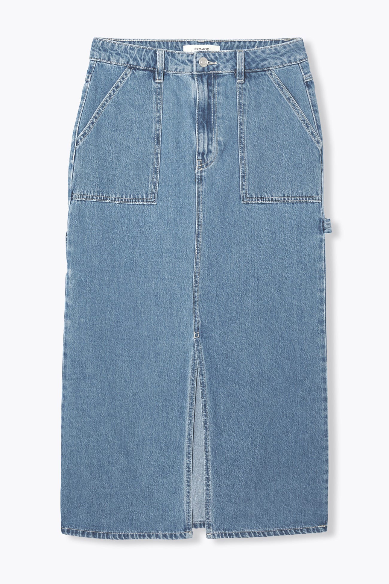 Jupe midi en jean délavé Femme