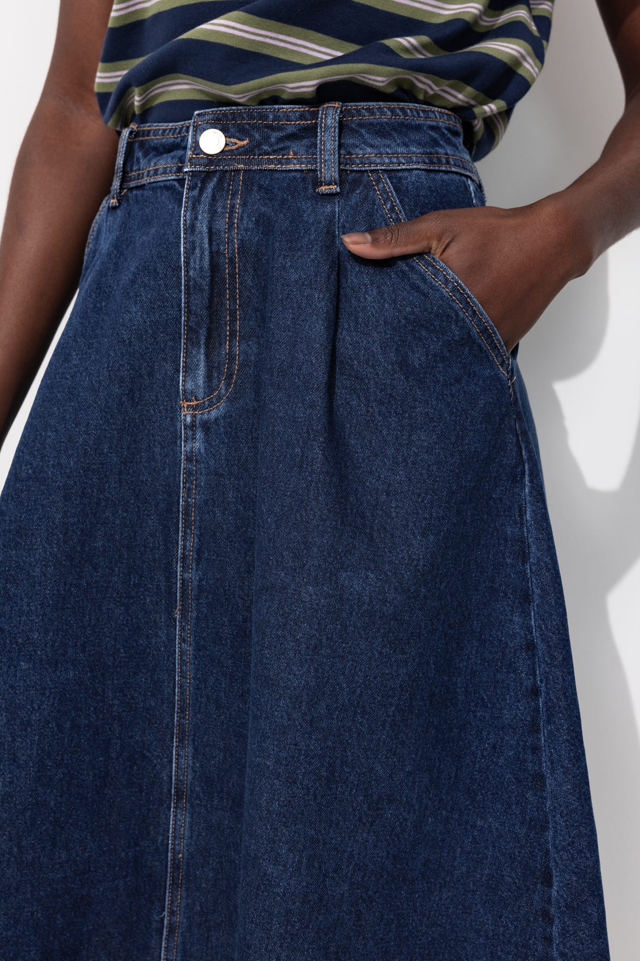 Jupe midi en jean Femme
