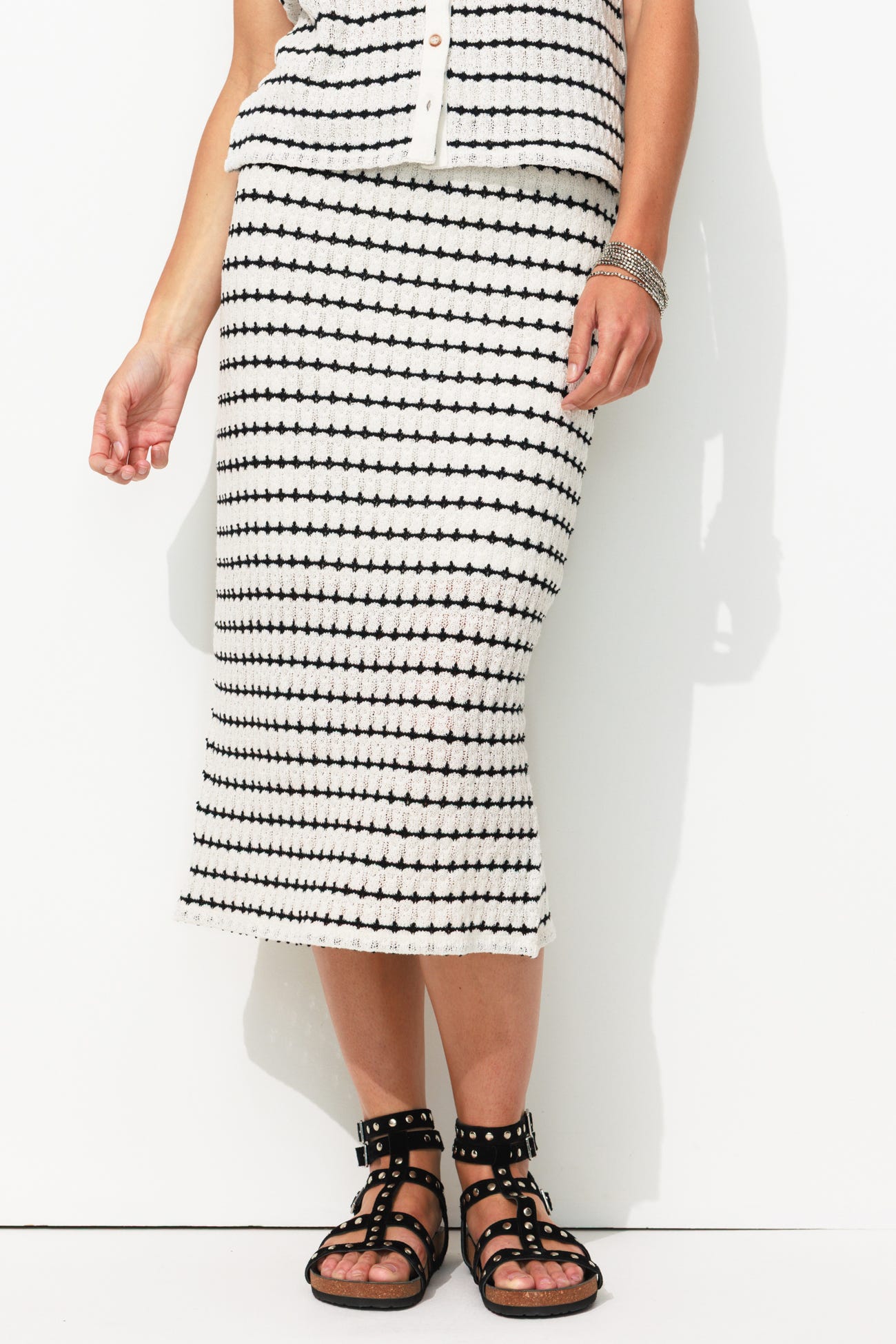 Jupe midi en tricot Femme