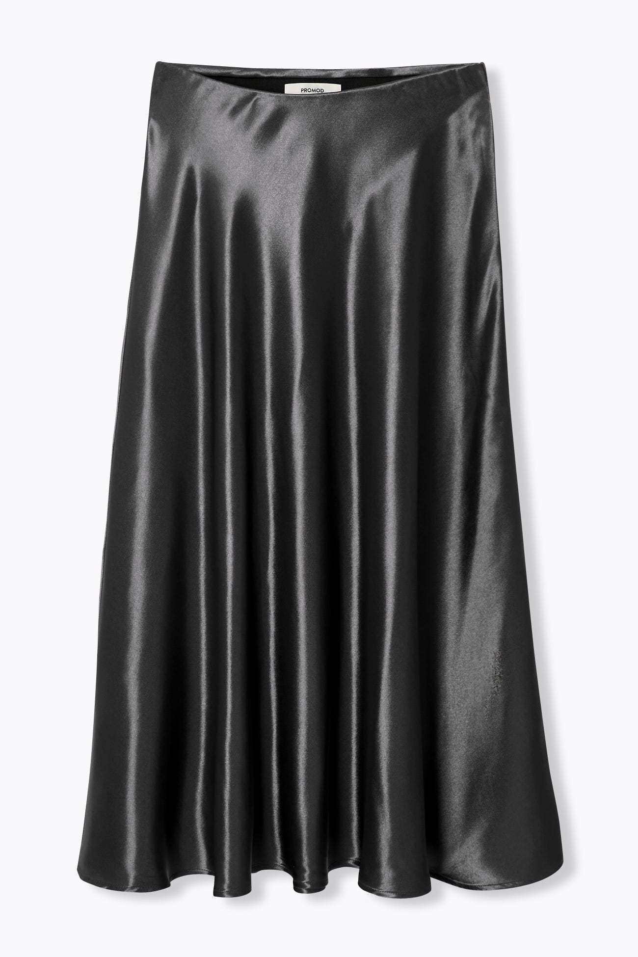 Jupe mi-longue en satin uni