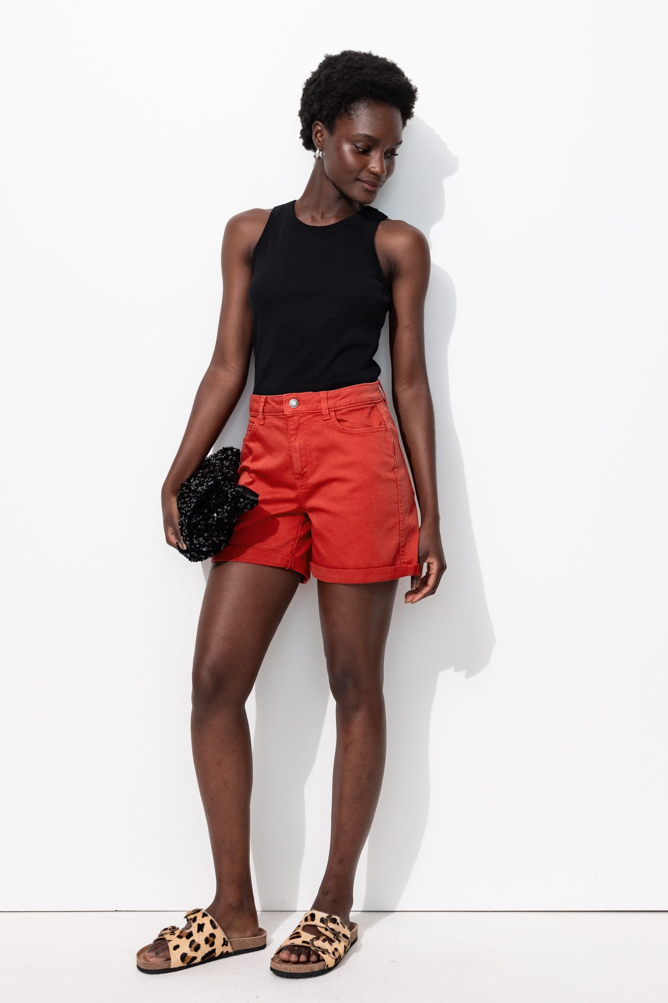Unifarbene Canvas-Shorts