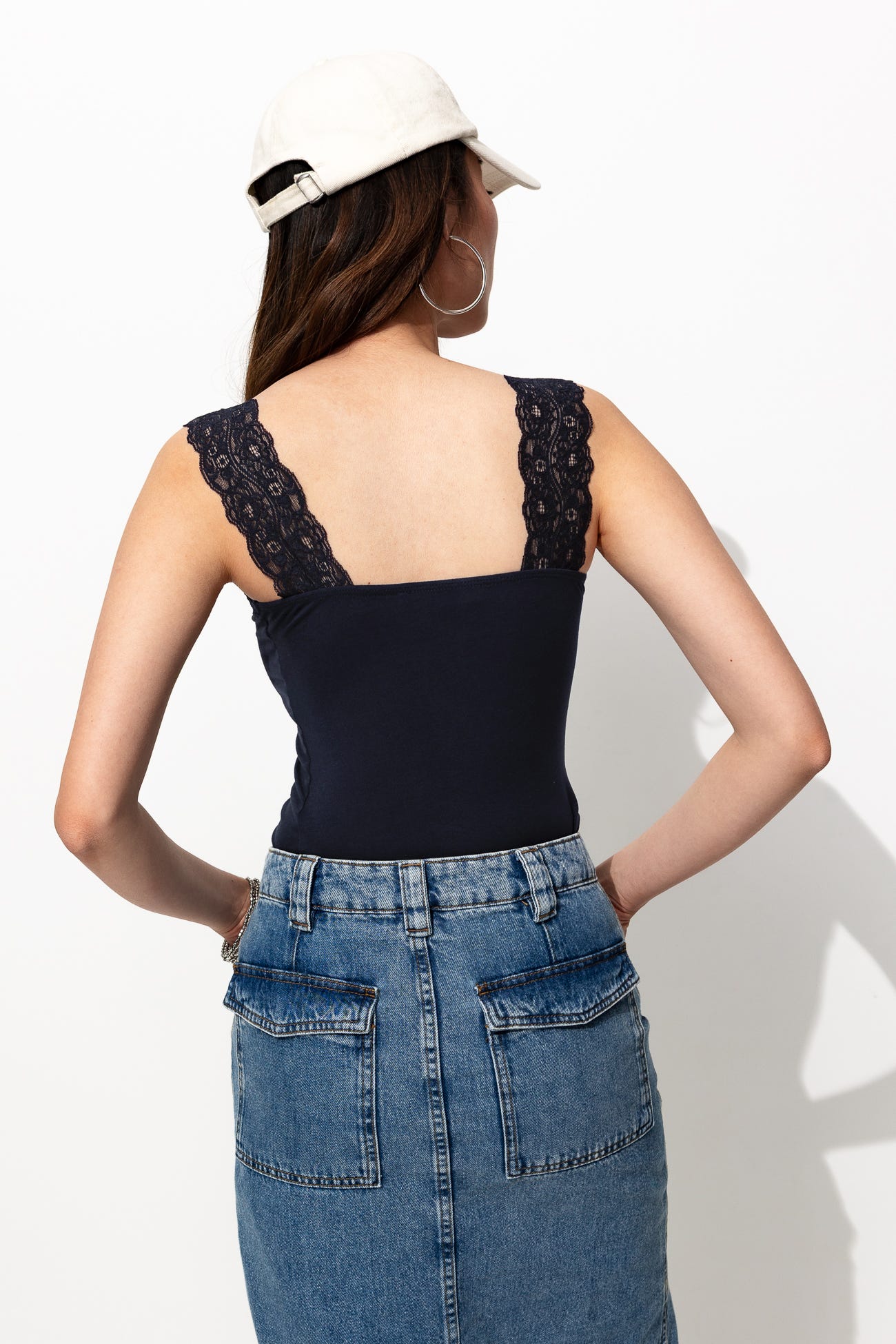 Top spalline con pizzo