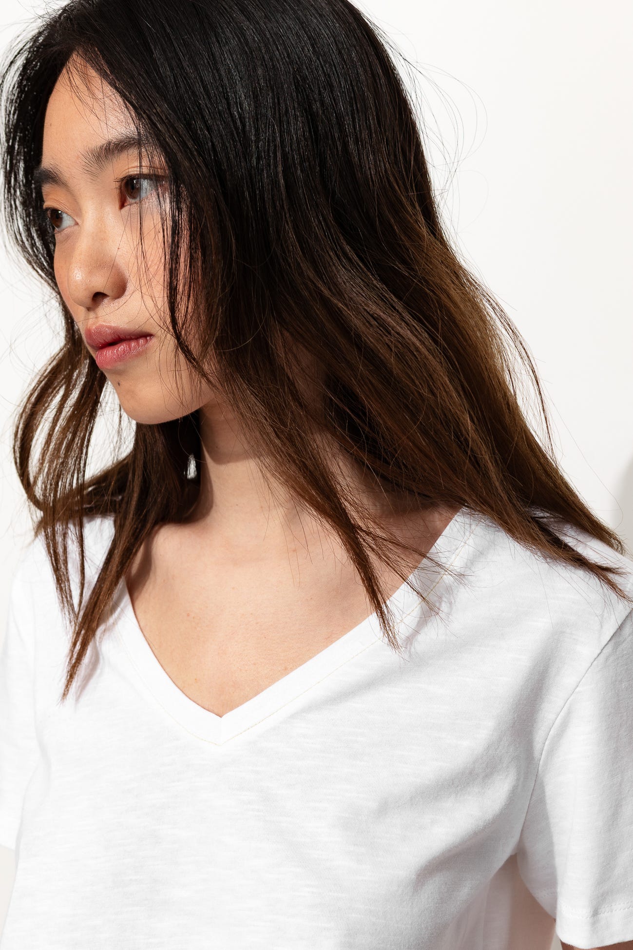 V-neckline t-shirt