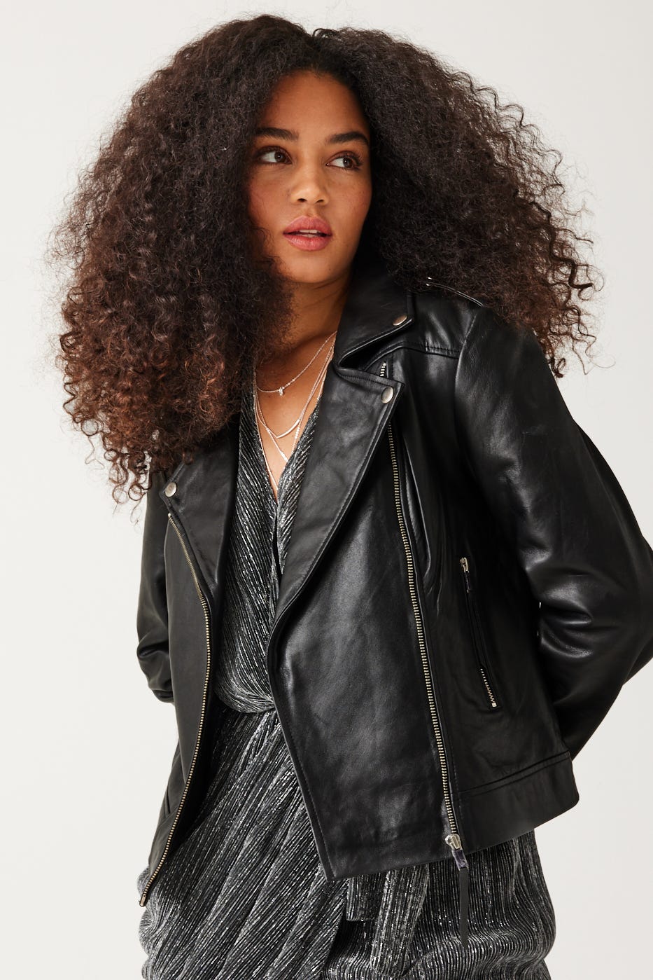 Blouson en cuir Femme