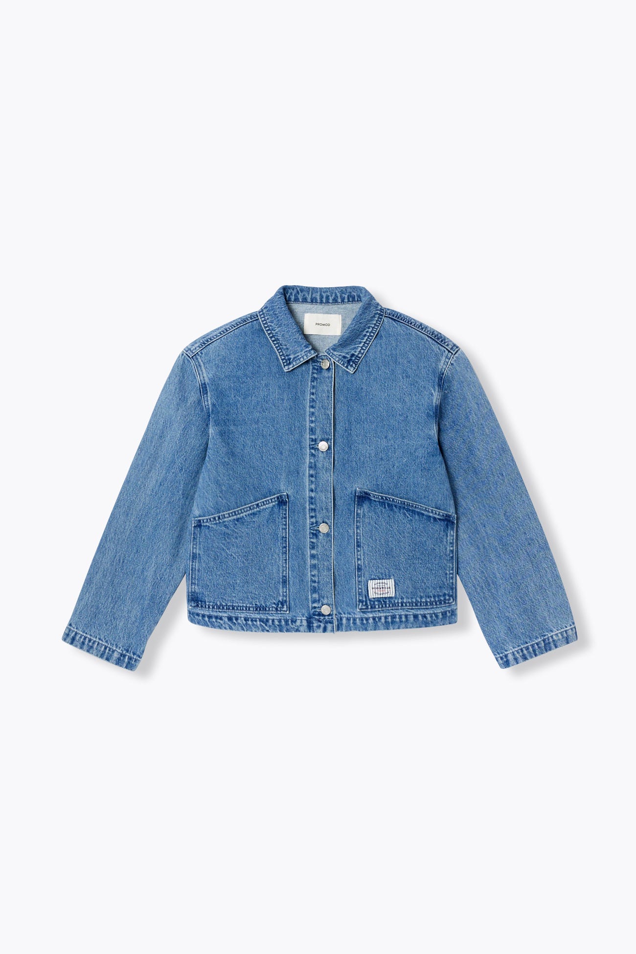 Giubbino cropped in denim