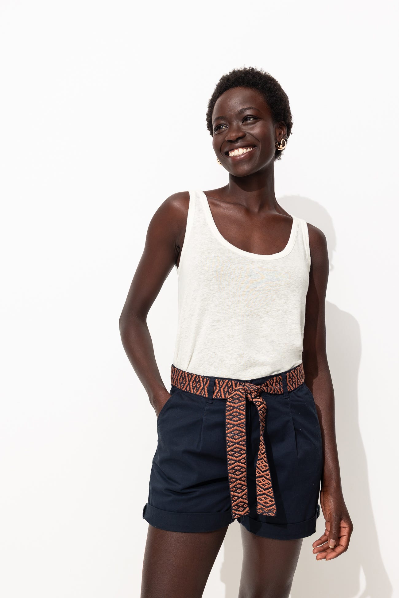 Débardeur en lin mélangé Femme