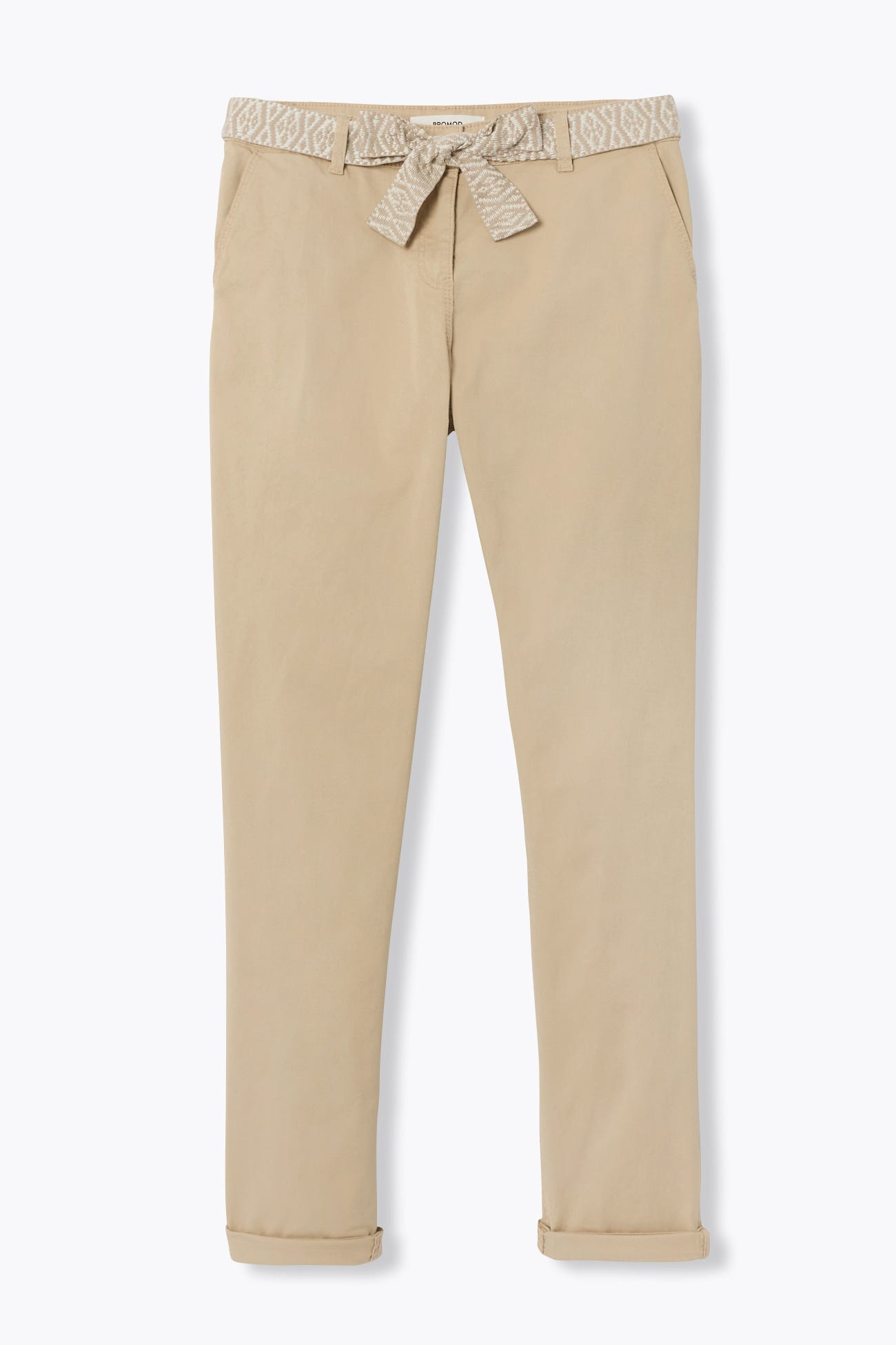 Pantalon chino ceinturé Femme