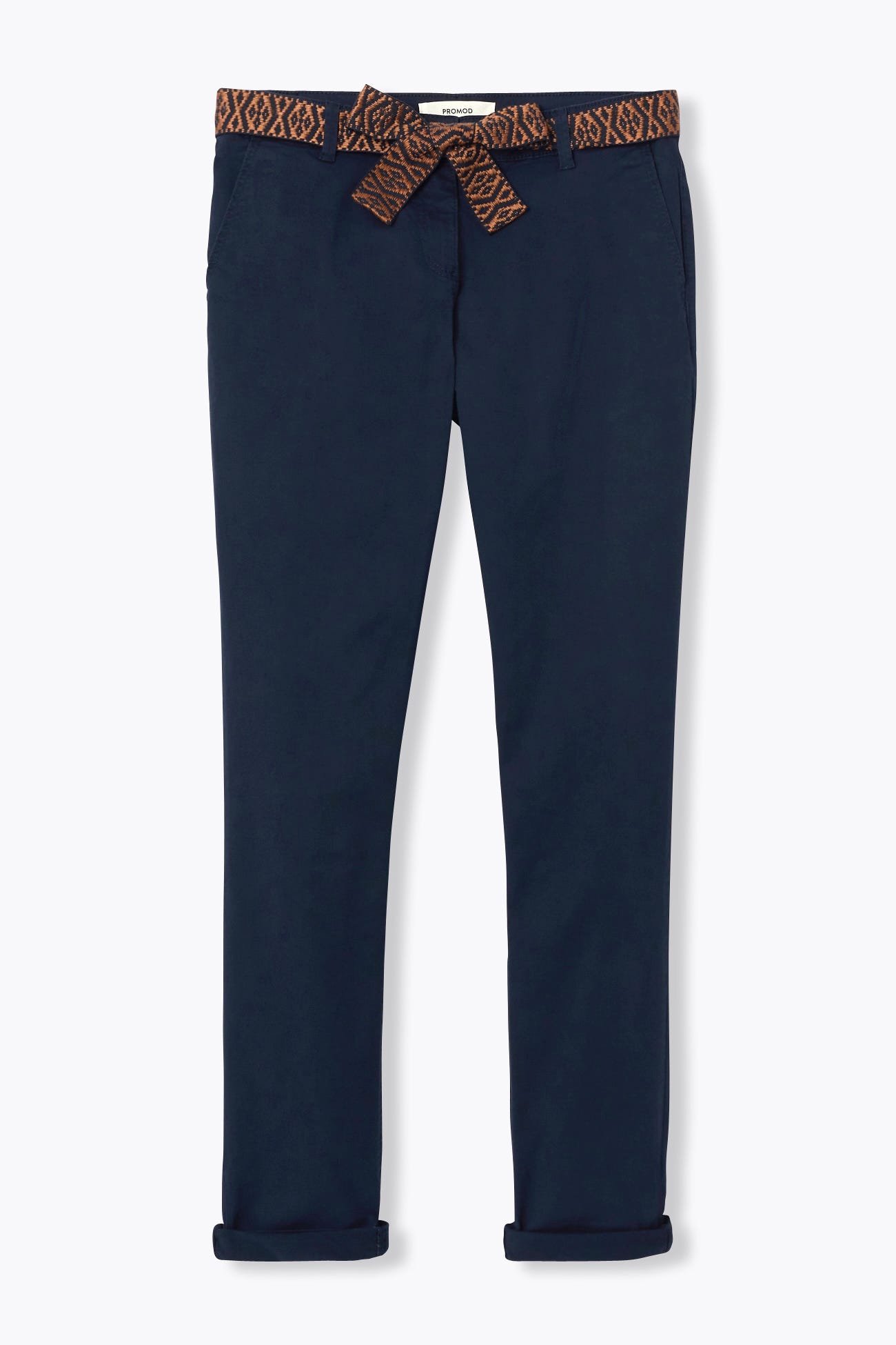 Pantalon chino ceinturé Femme