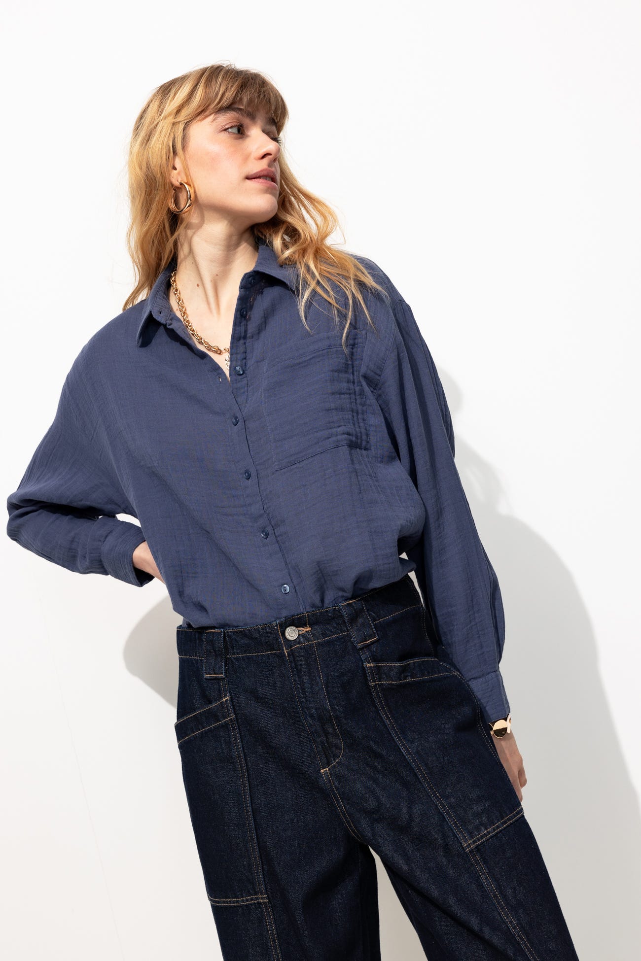 Chemise en gaze de coton Femme