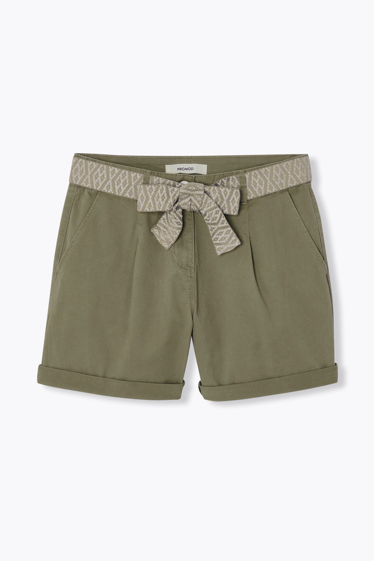Shorts con pinces e cintura
