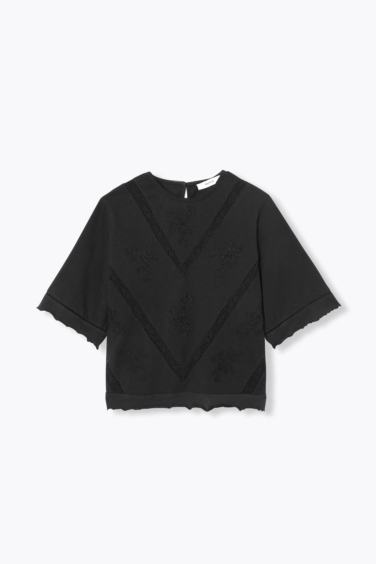 T-shirt brodé perlé Femme
