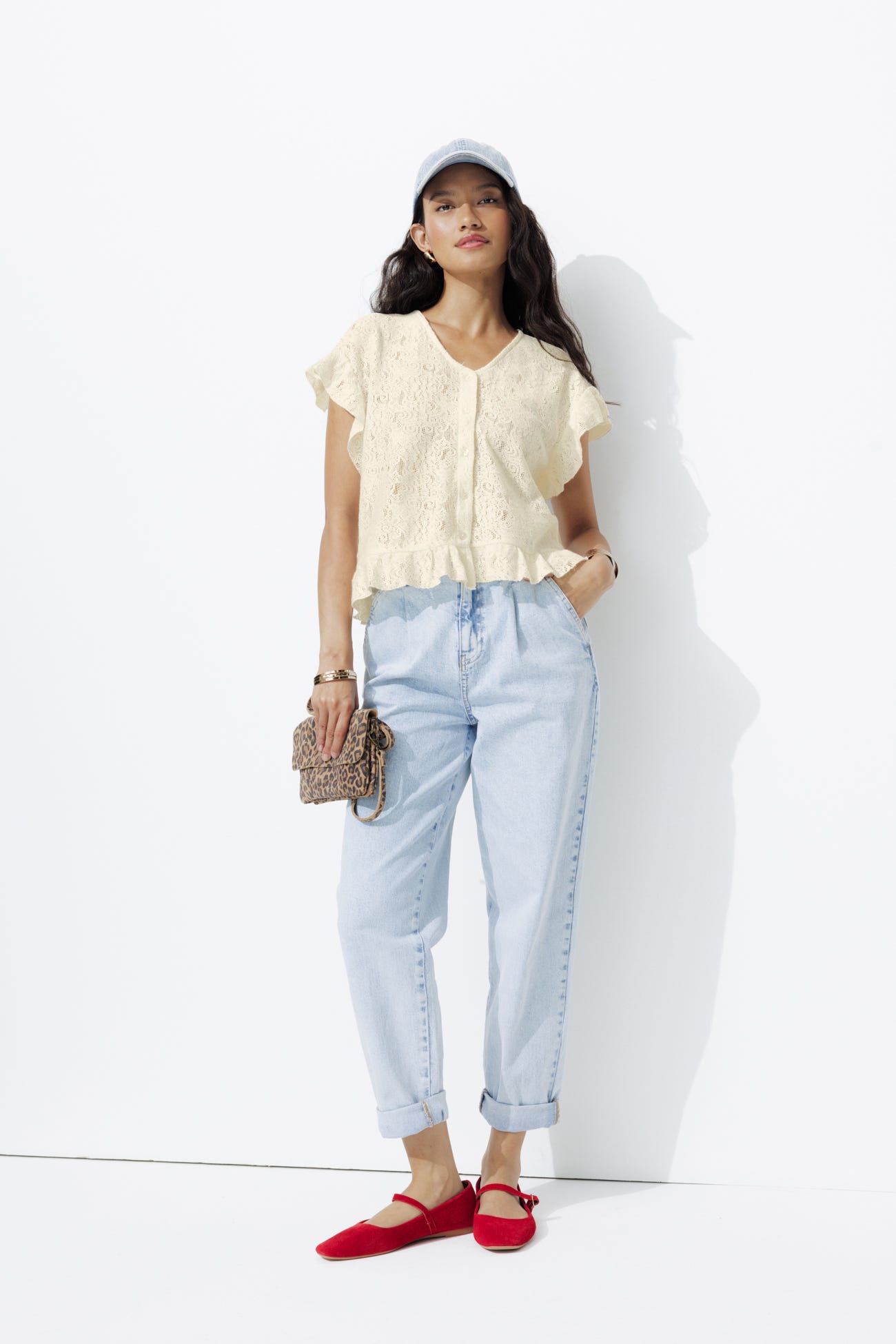 T-shirt effet dentelle Femme