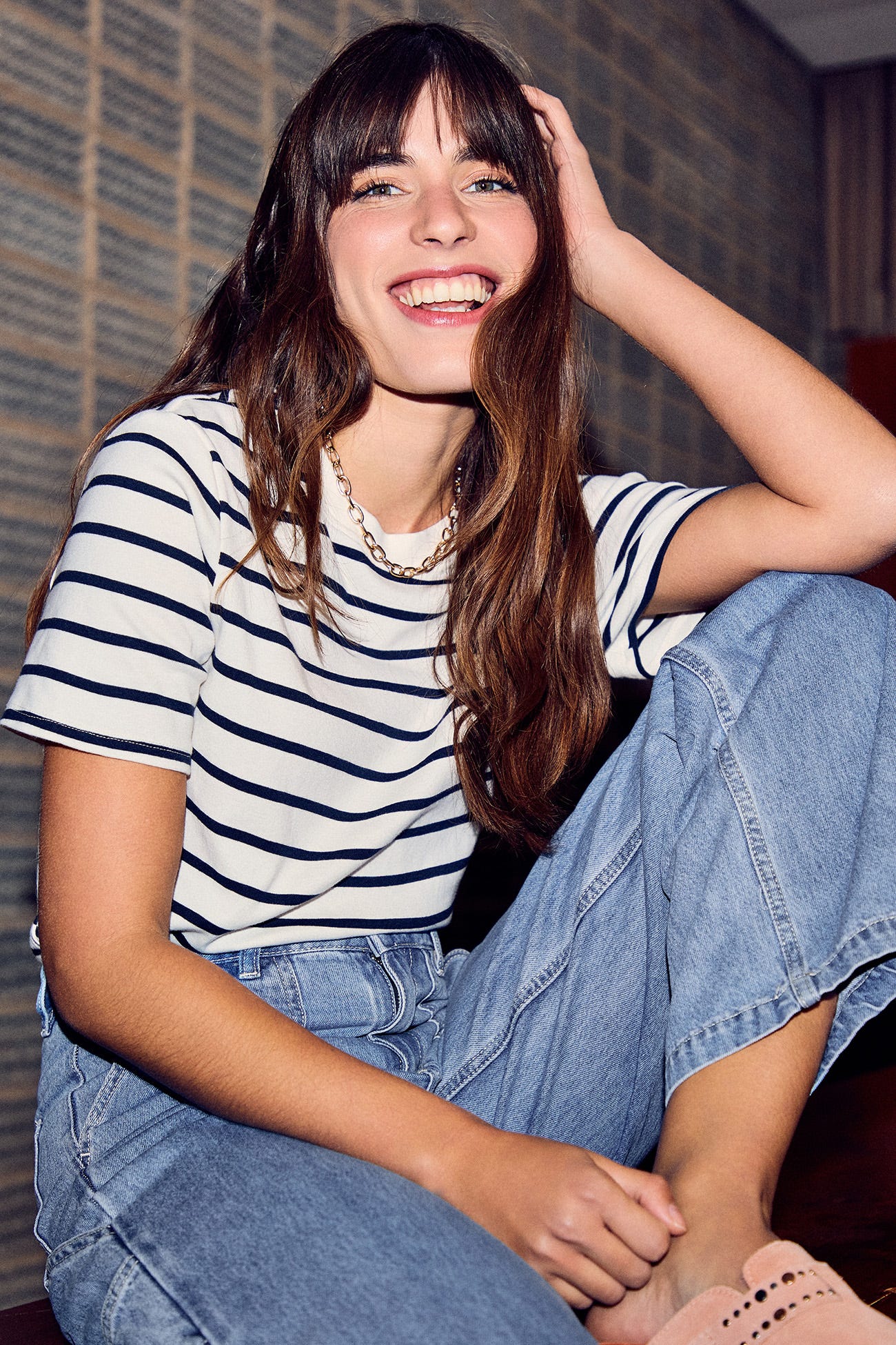 T-shirt marinière brodé cœur