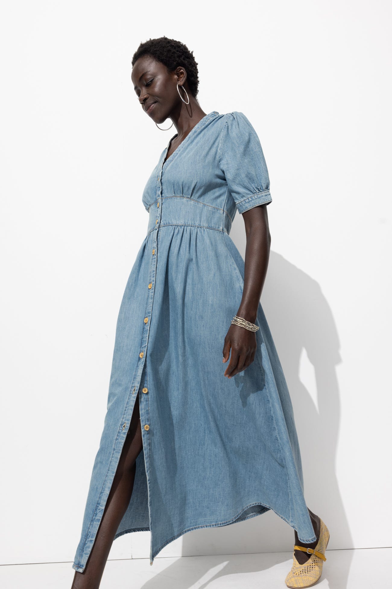 Long denim dress