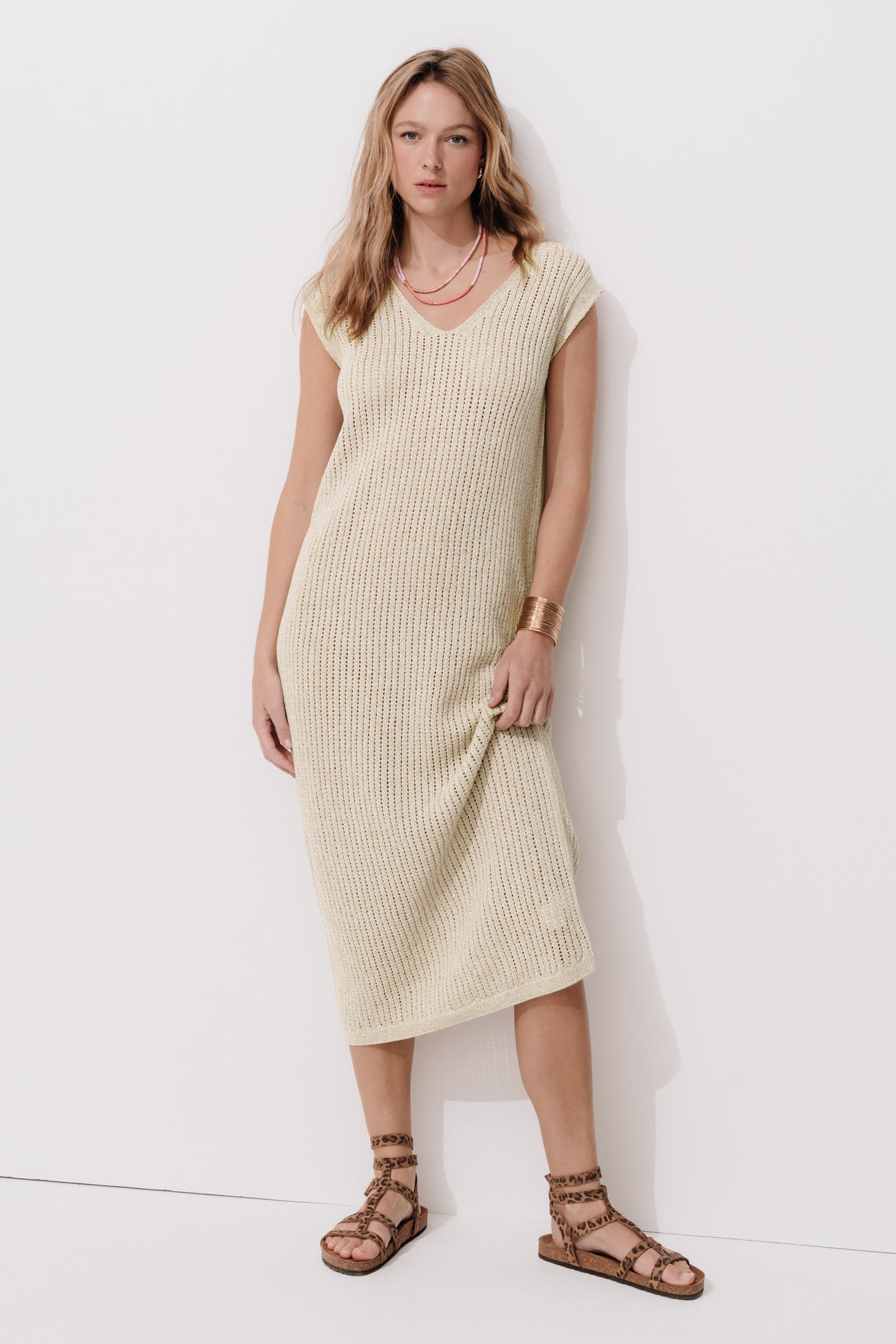 Robe-pull pailletée Femme