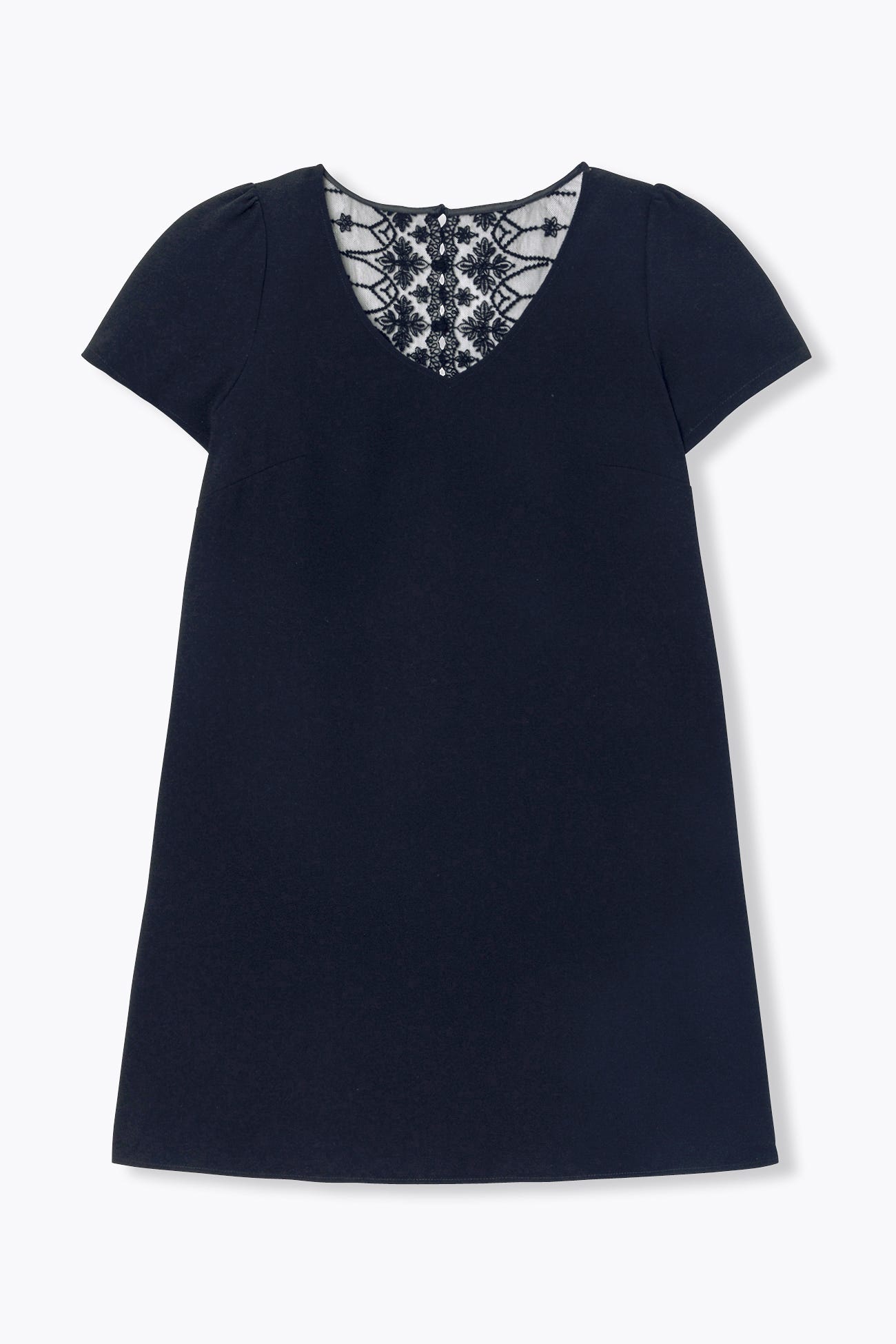 Robe courte détail dentelle