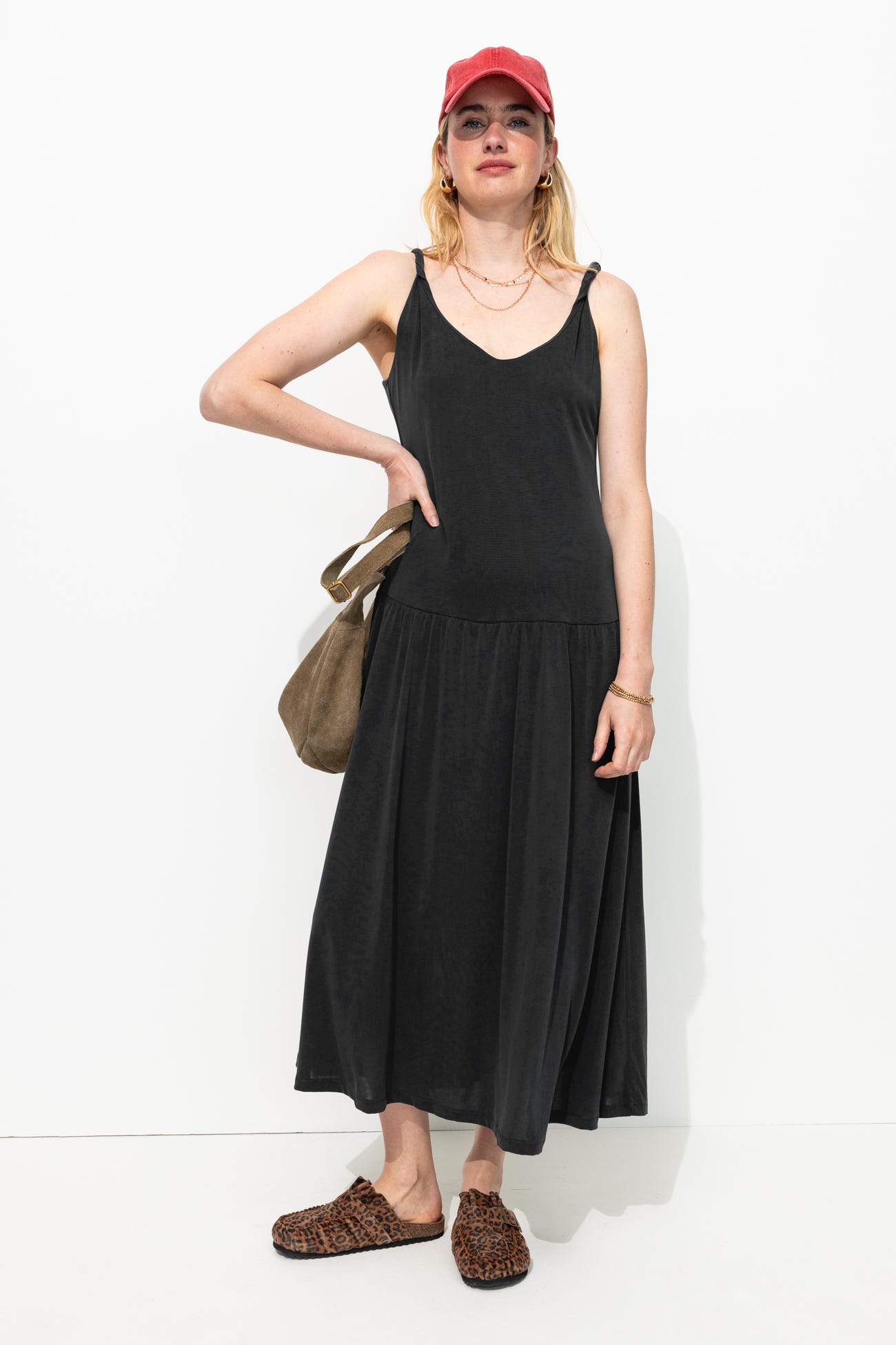 Unifarbenes Trägerkleid