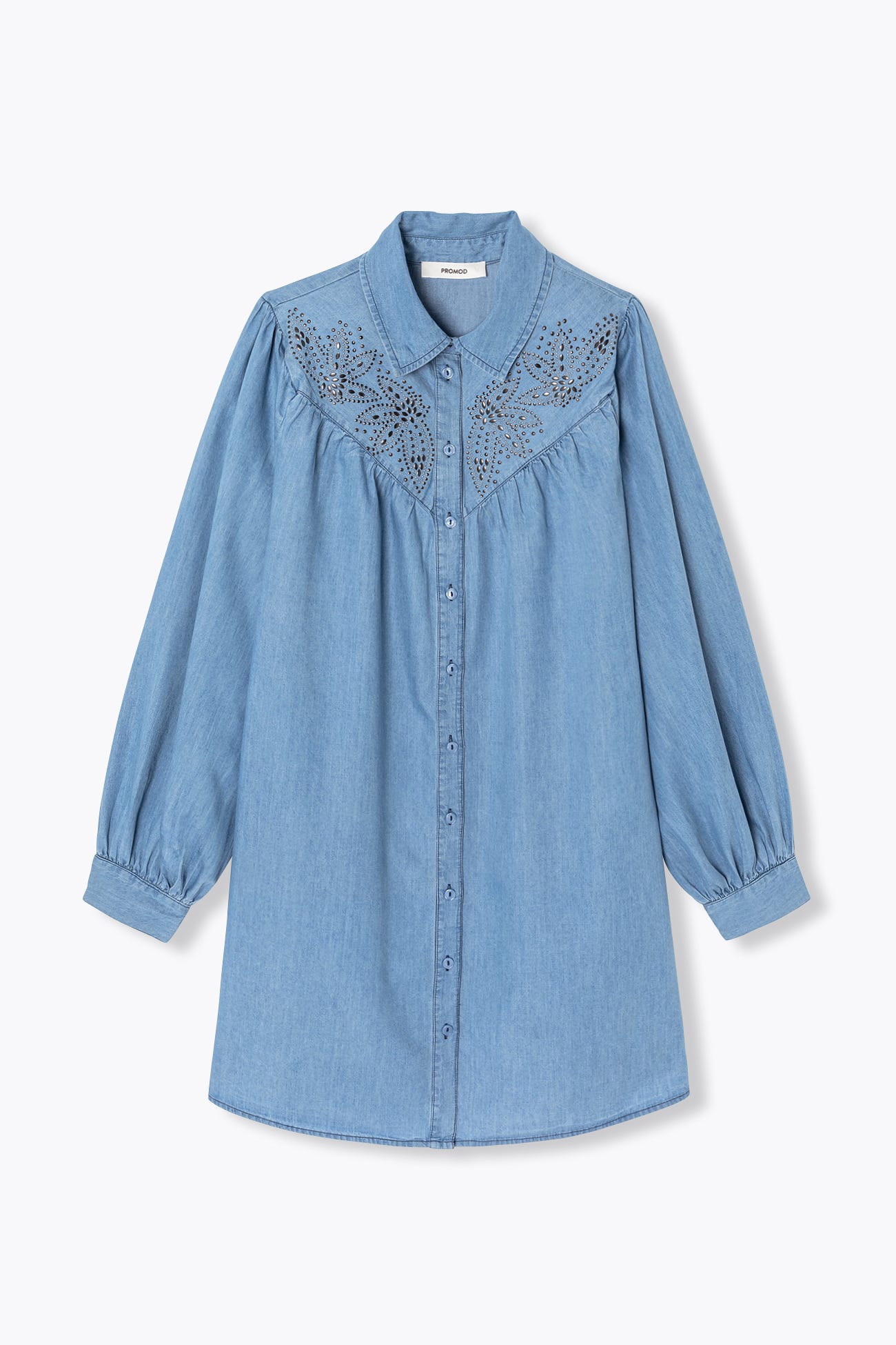 Robe-chemise perlée Femme