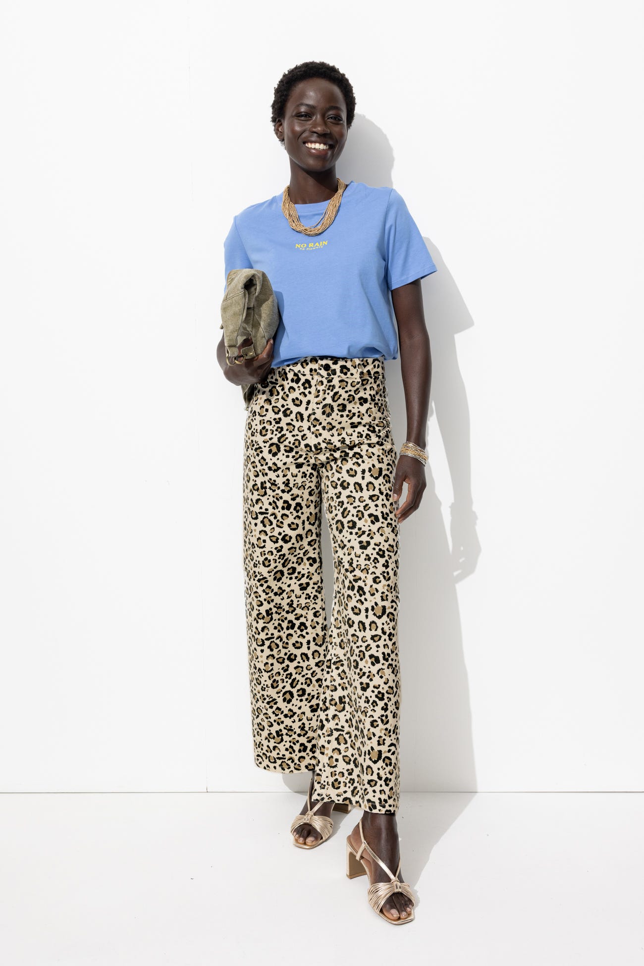 Pantalon large léopard Femme