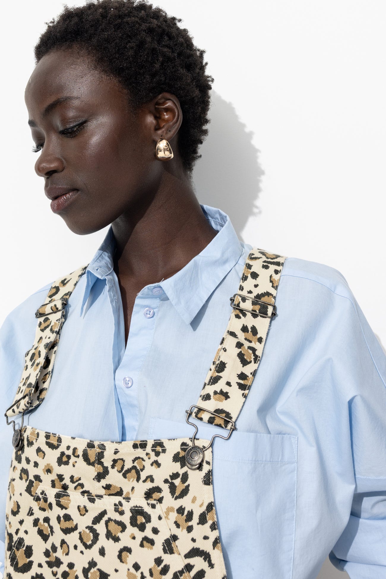 Leopard shorts dungarees