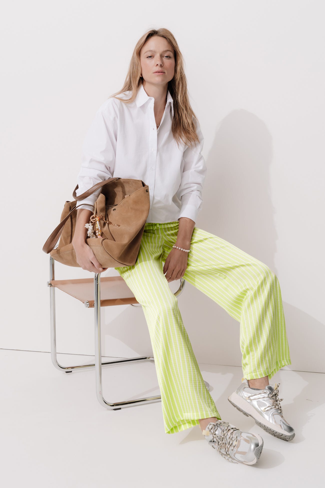 Pantalon large en satin Femme