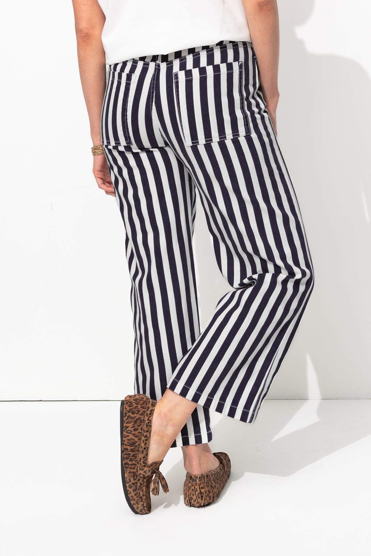 Pantalon court rayé Femme