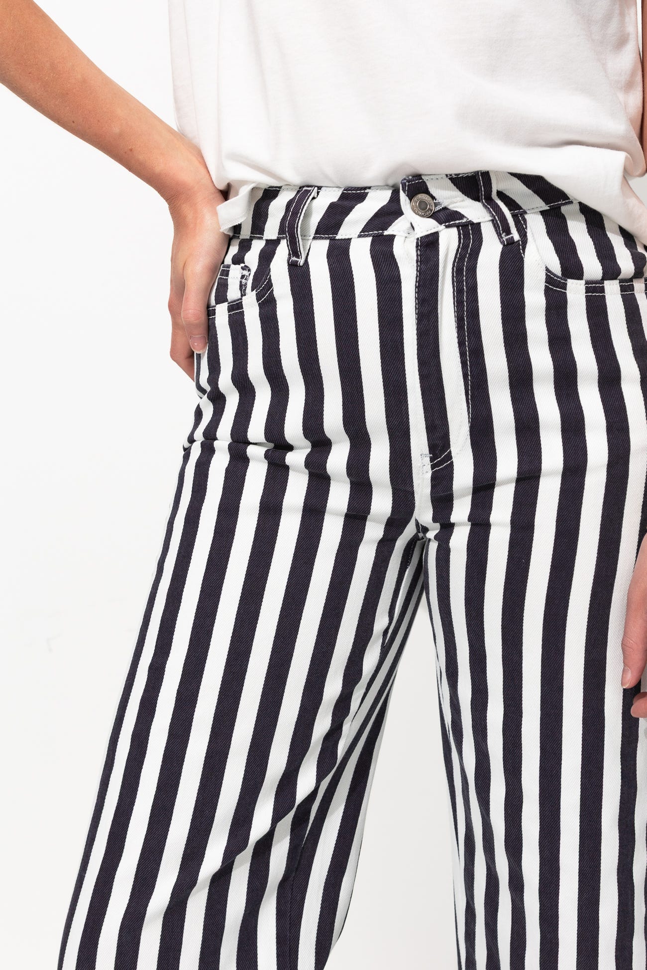 Pantalon court rayé Femme