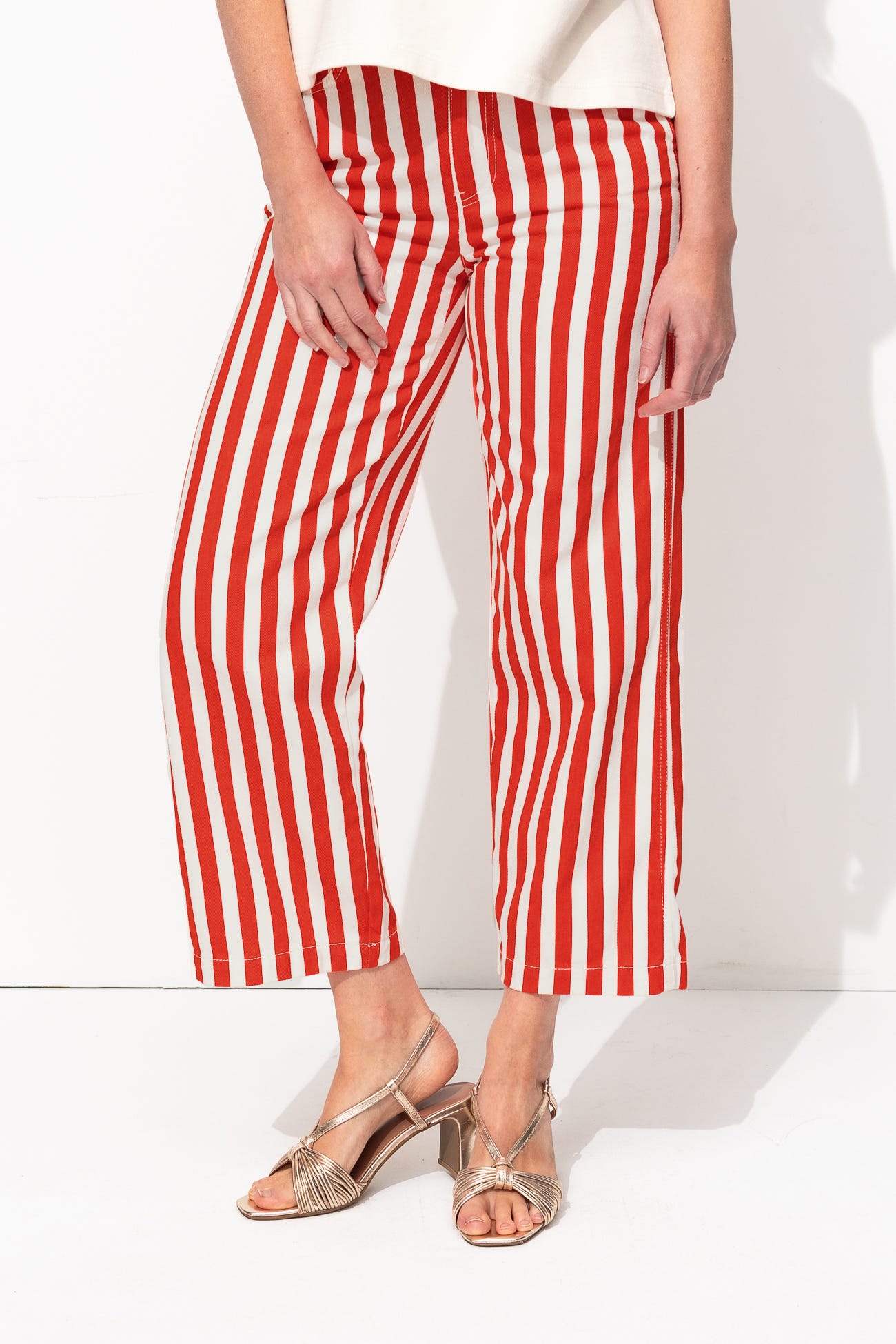 Gestreifte Caprihose