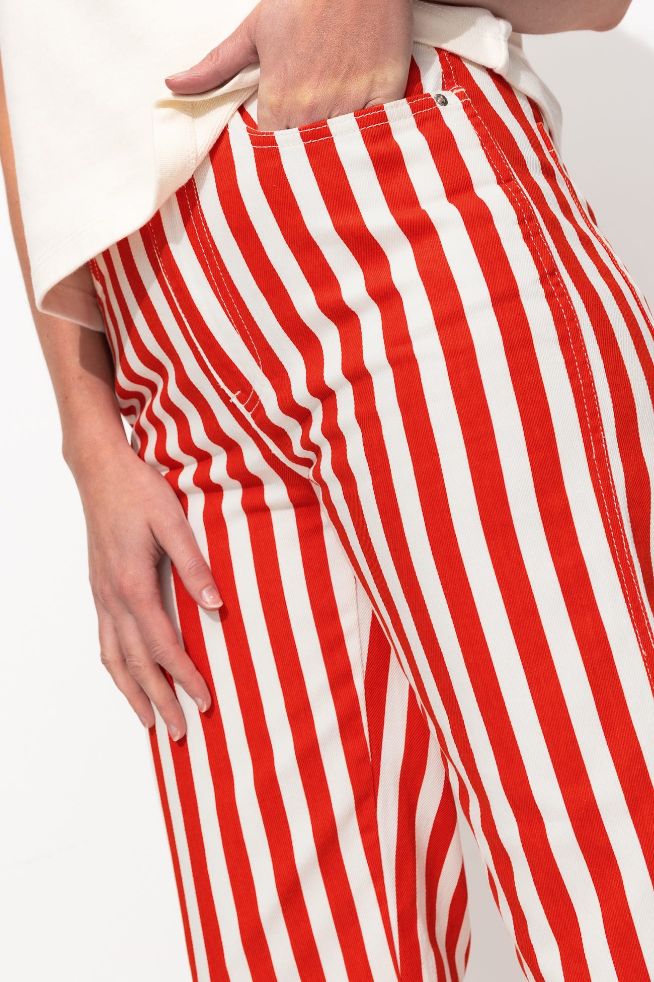 Gestreifte Caprihose